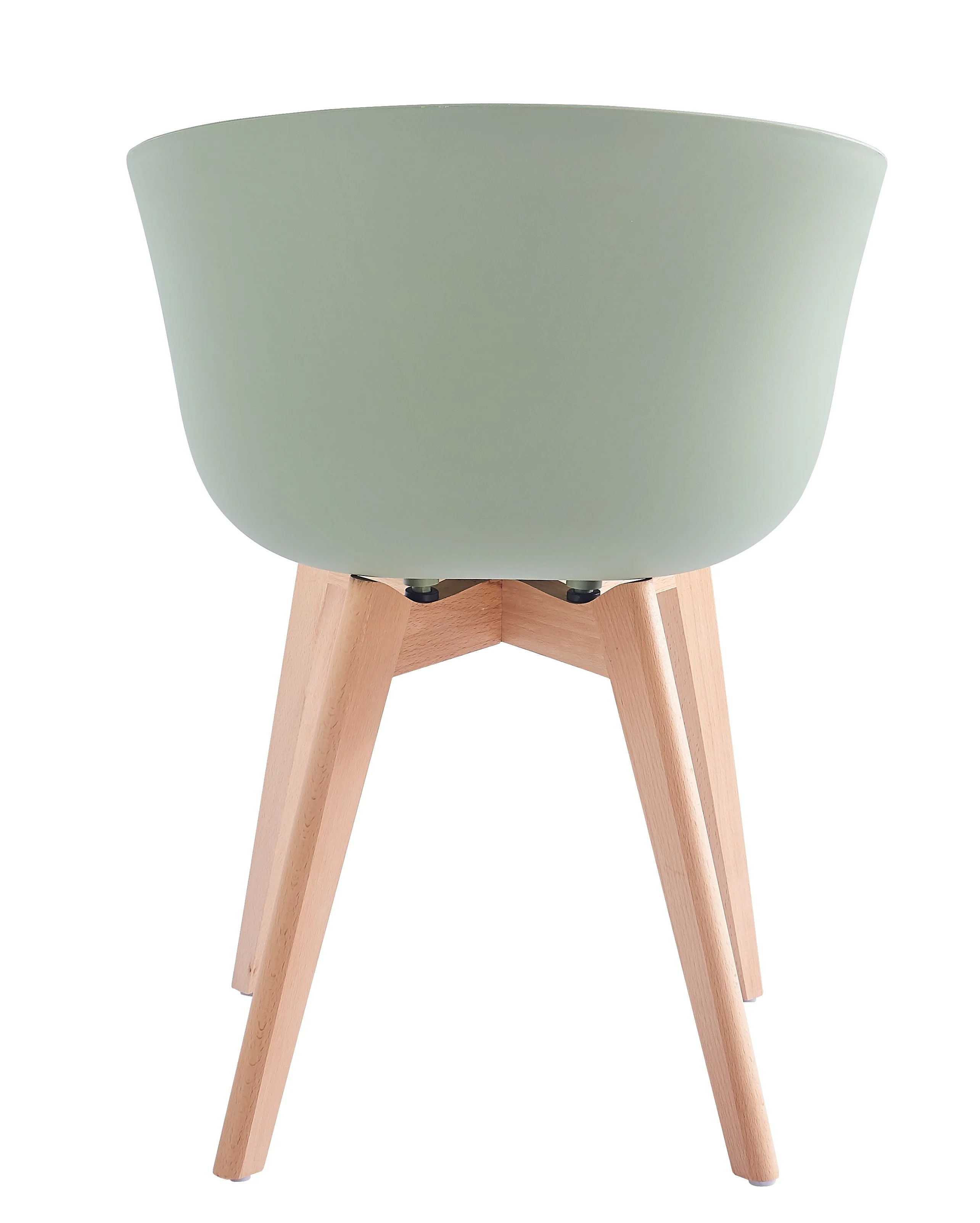 ALBORG - Lot de 4 chaises scandinaves en bois et polypropylène vert menthe - Image 9
