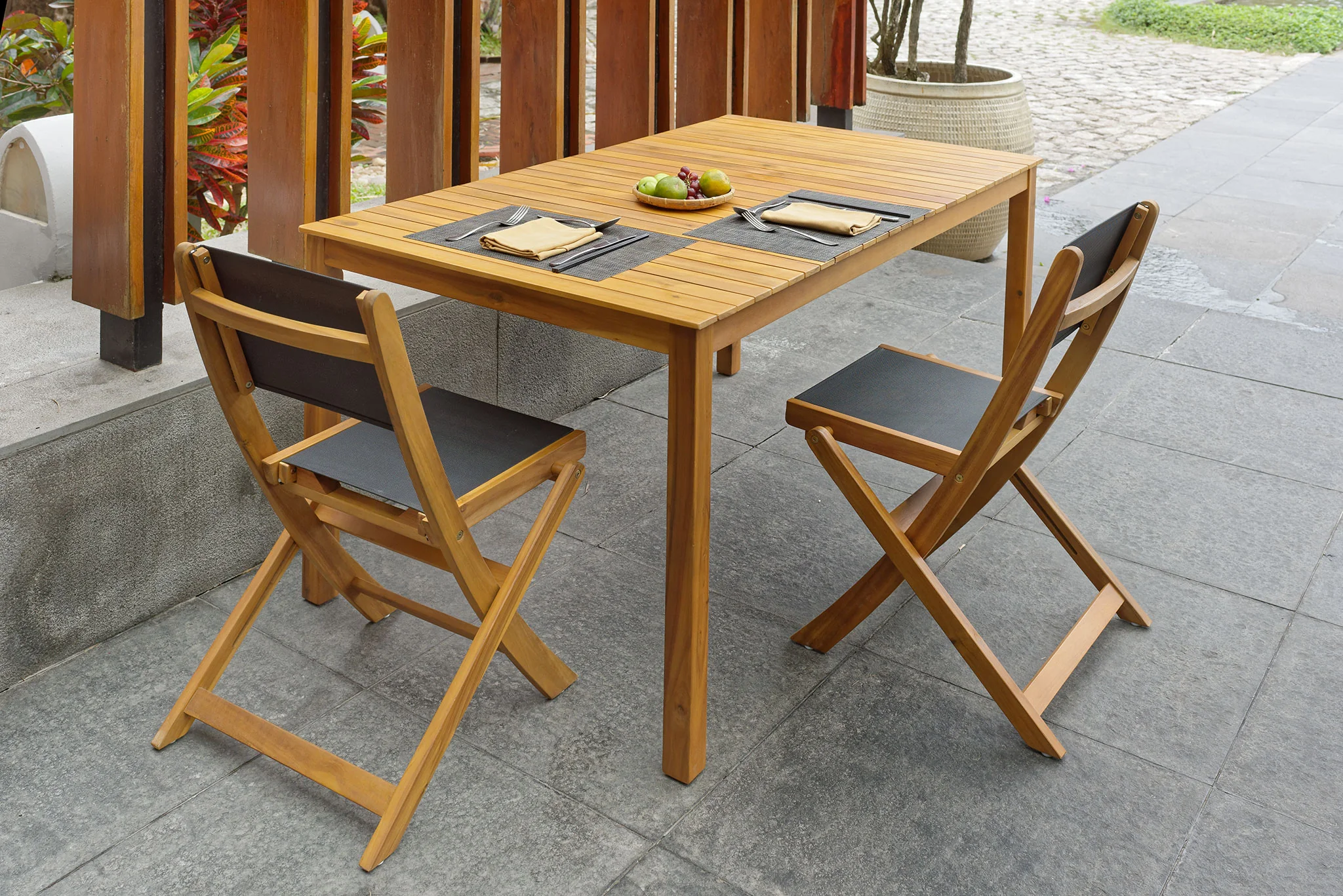 ALICANTE - Table a manger interieur exterieur 6 personnes en acacia - Image 2