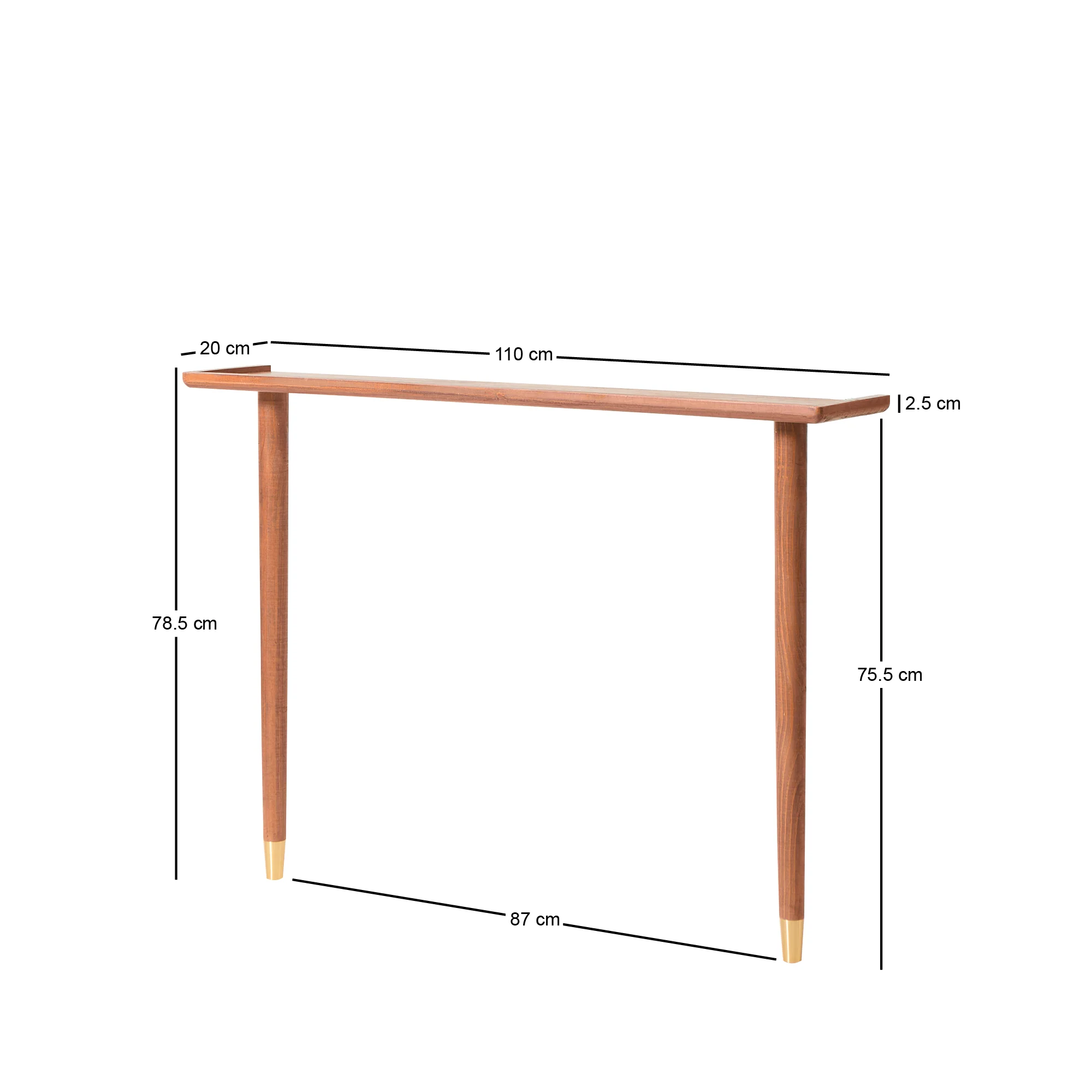 ALSTA - Console table murale scandinave en bois de noyer - Image 4