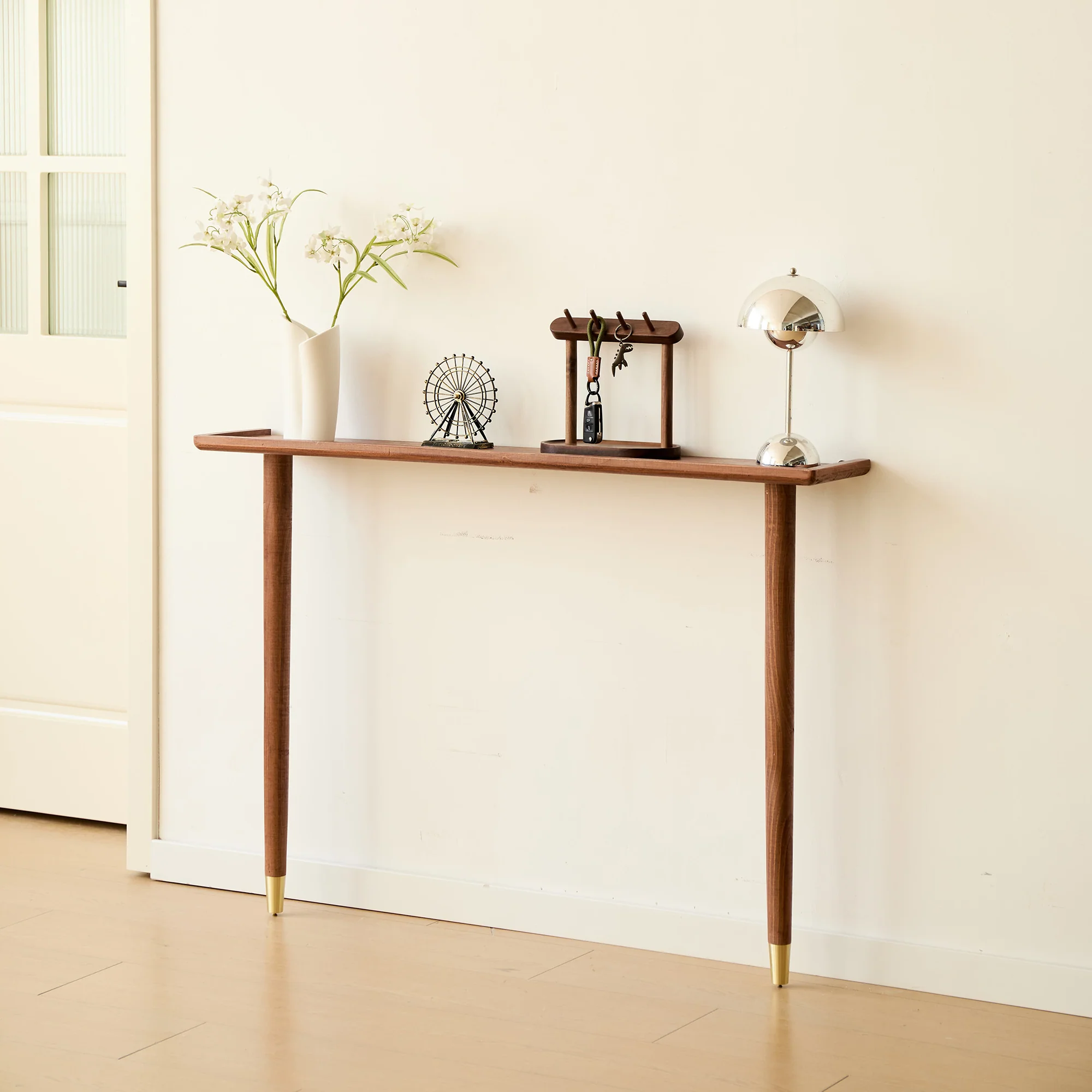 ALSTA - Console table murale scandinave en bois de noyer - Image 9