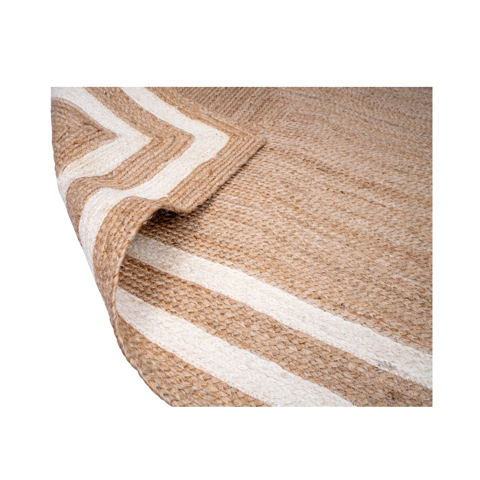 ALVA - Tapis rectangulaire en jute naturelle tissée marron 170 x 120 cm - Image 3
