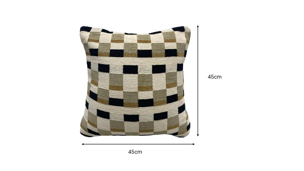 ANDOYA - Coussin en coton velours beige OEKO-TEX® 45 x 45 - Image 4