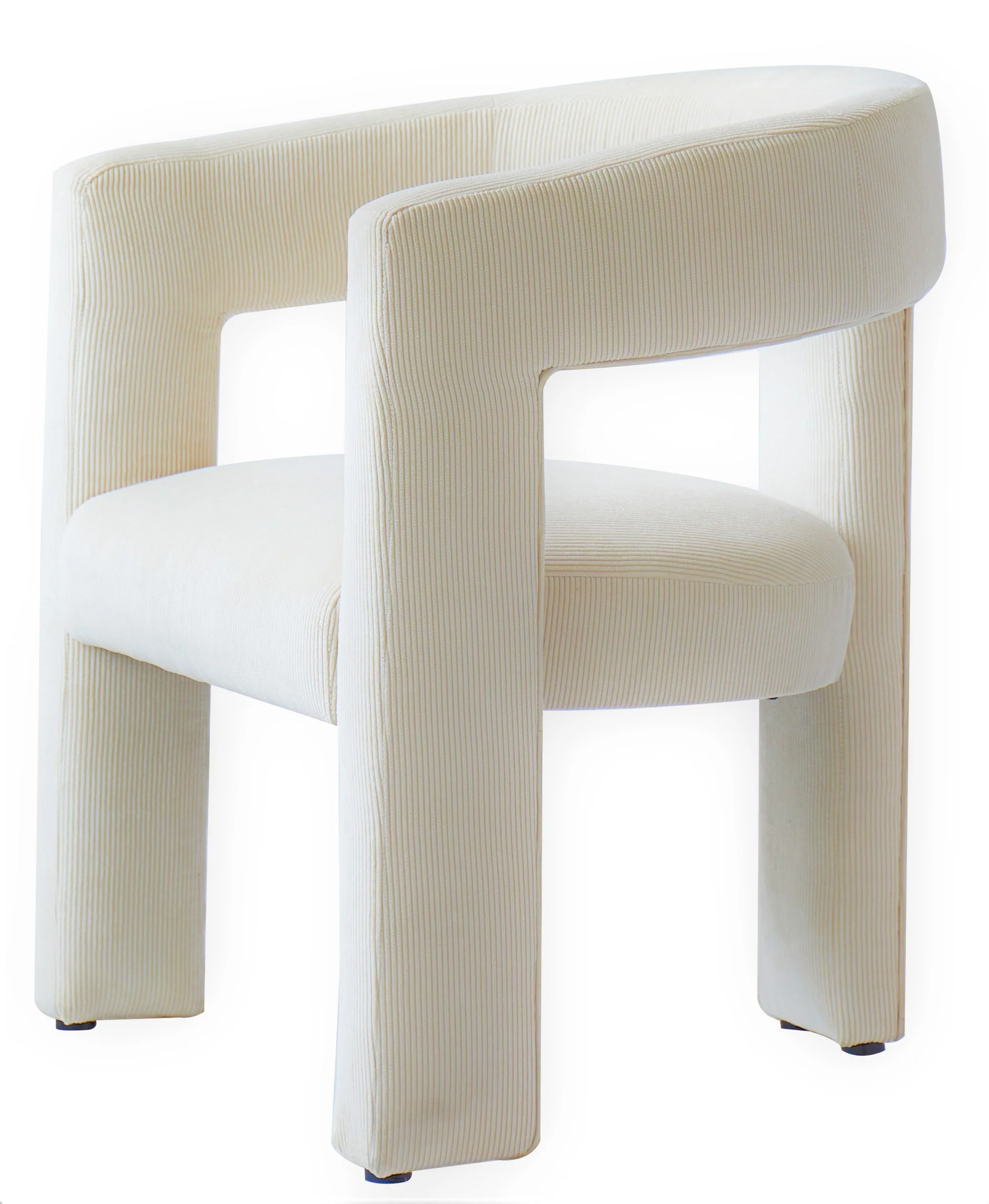 ARUSHA - Fauteuil en velours côtelé beige - Image 5