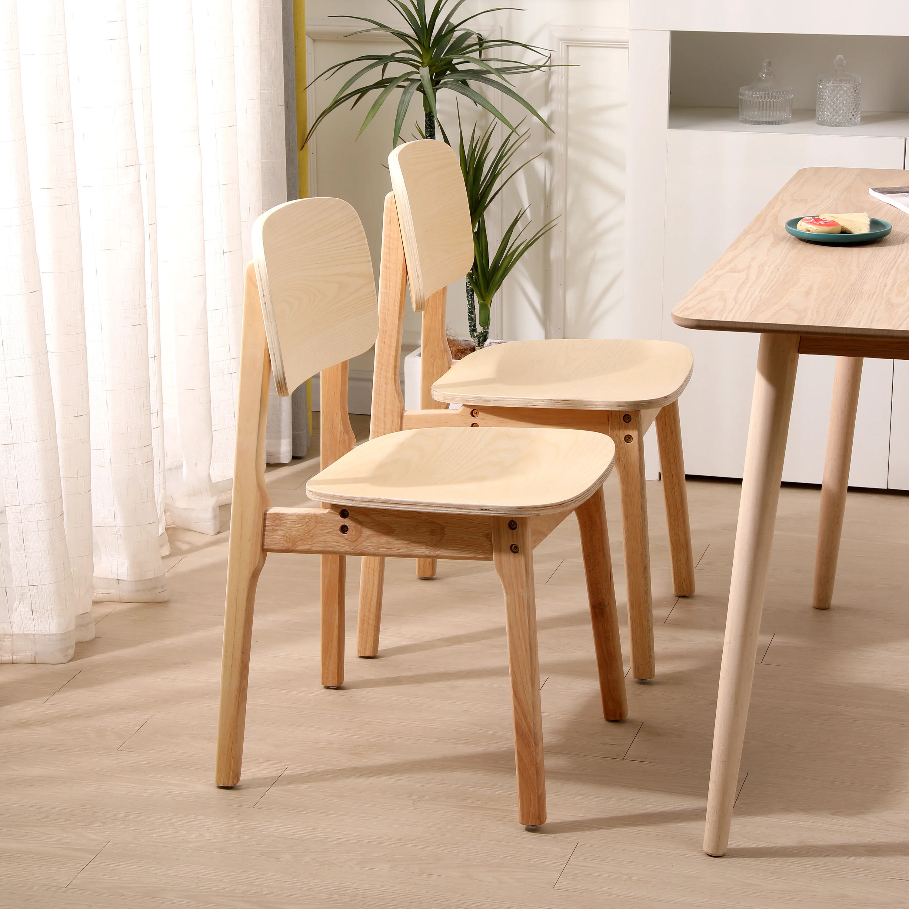 BAIA - Lot de 2 chaises en bois massif - Image 3