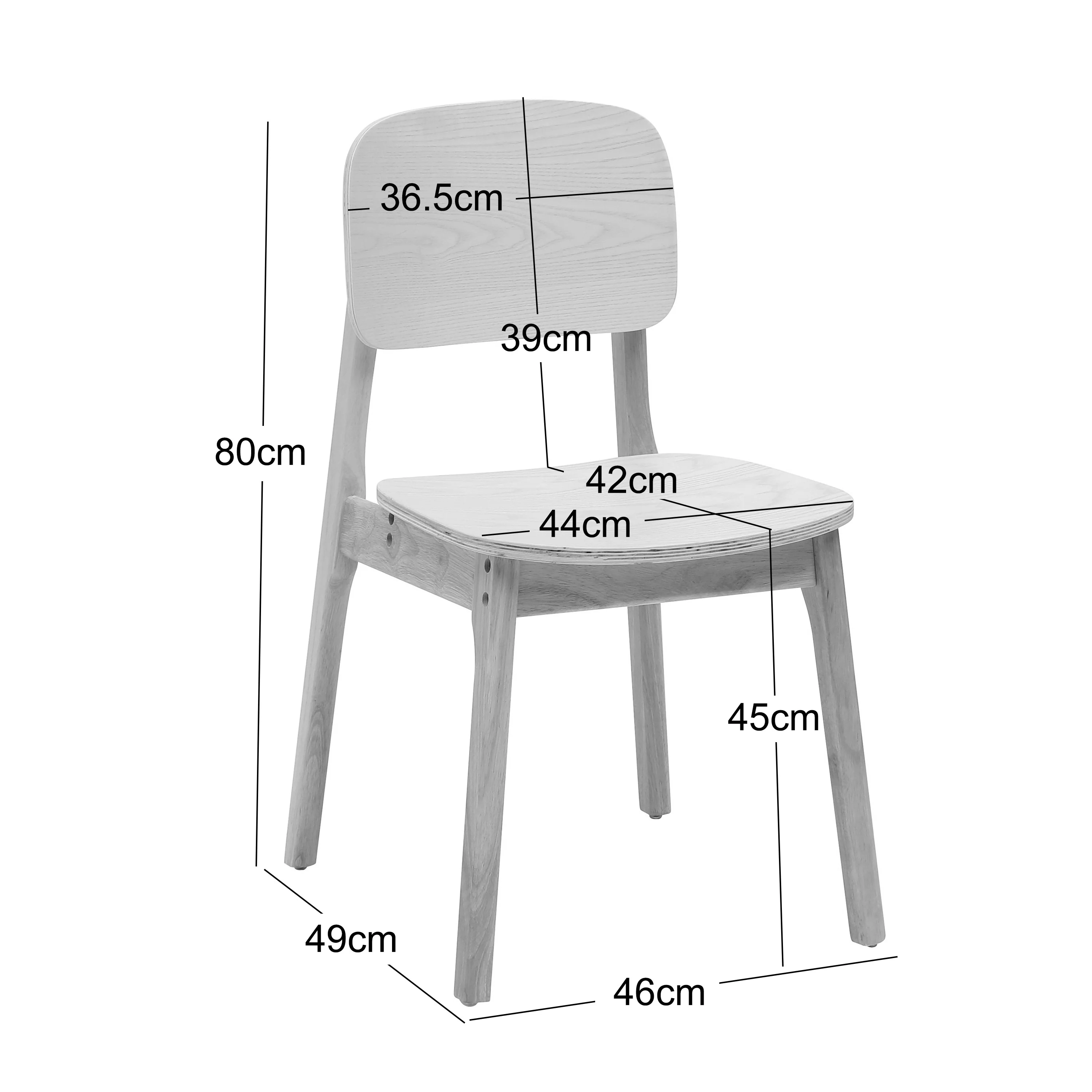 BAIA - Lot de 2 chaises de salle à manger en bois foncé et rotin naturel - Image 4