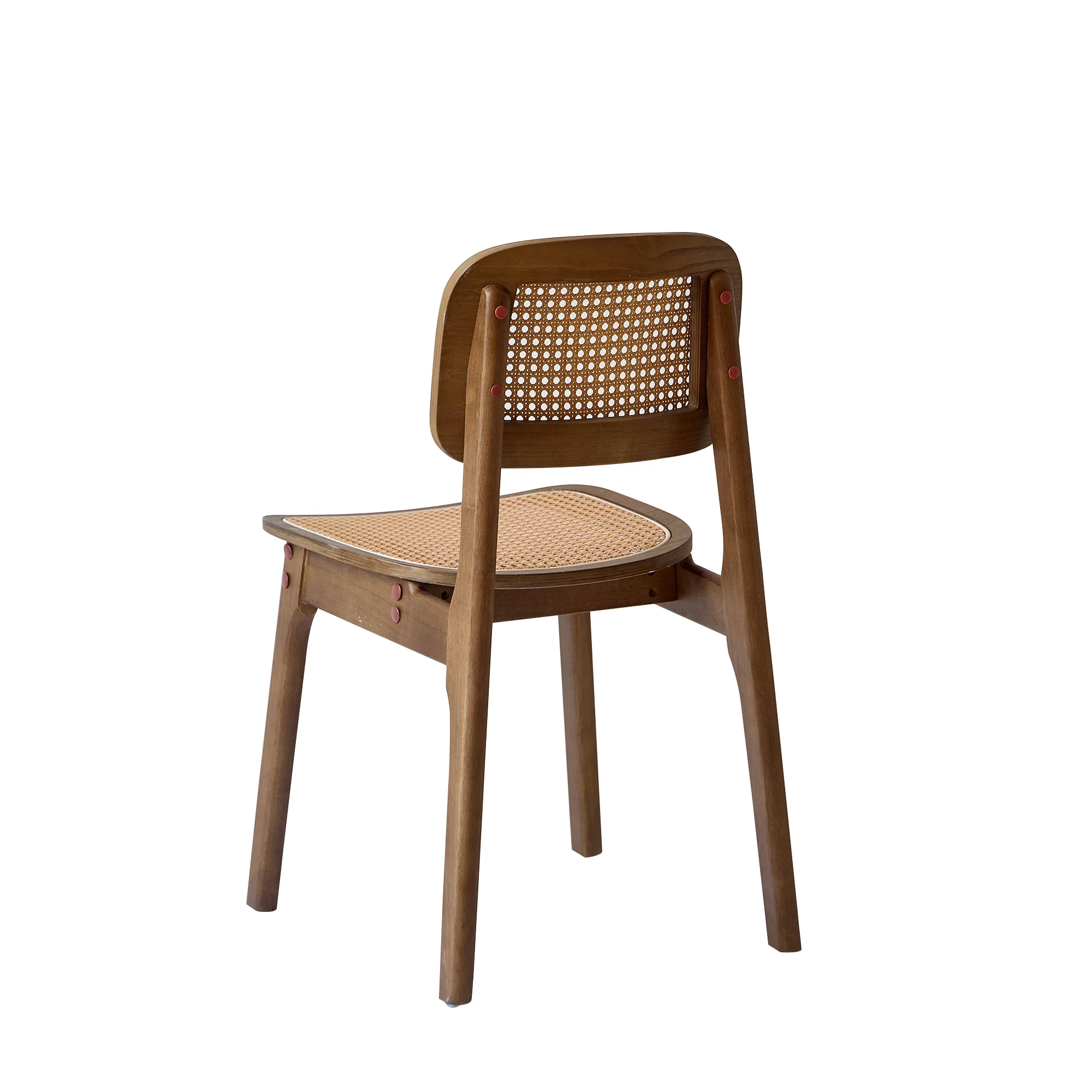 BAIA - Lot de 2 chaises de salle à manger en bois foncé et rotin naturel - Image 6
