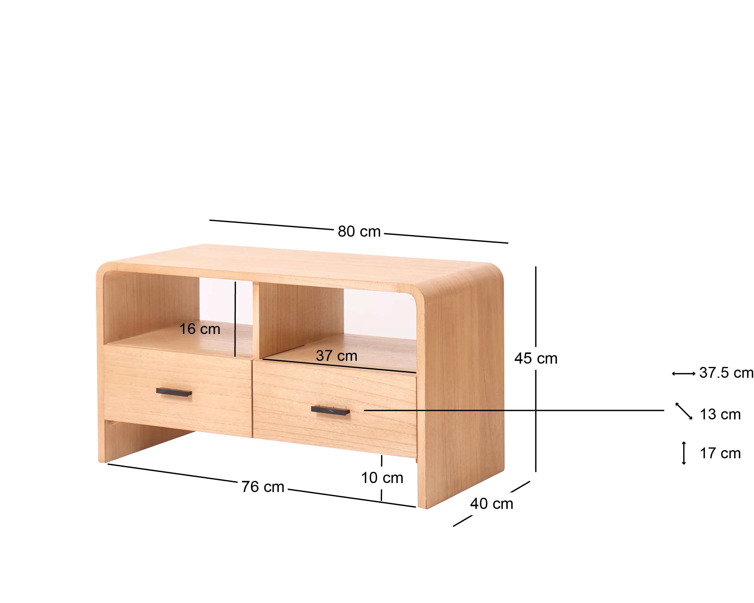 BASTAD - Meuble TV en bois avec 2 tiroirs - Image 4