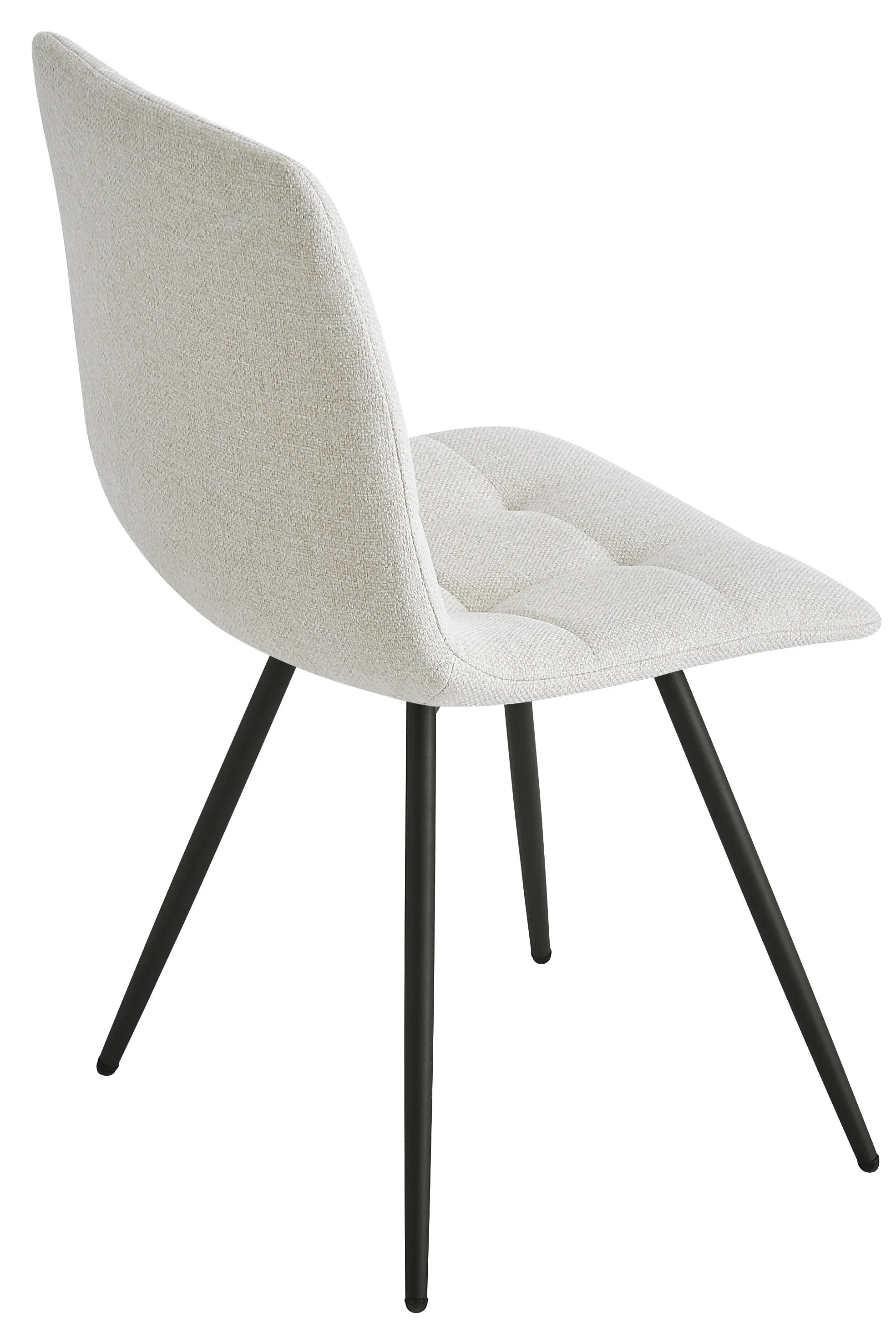 BJORN - Lot de 2 chaises en métal et tissu beige - Image 3