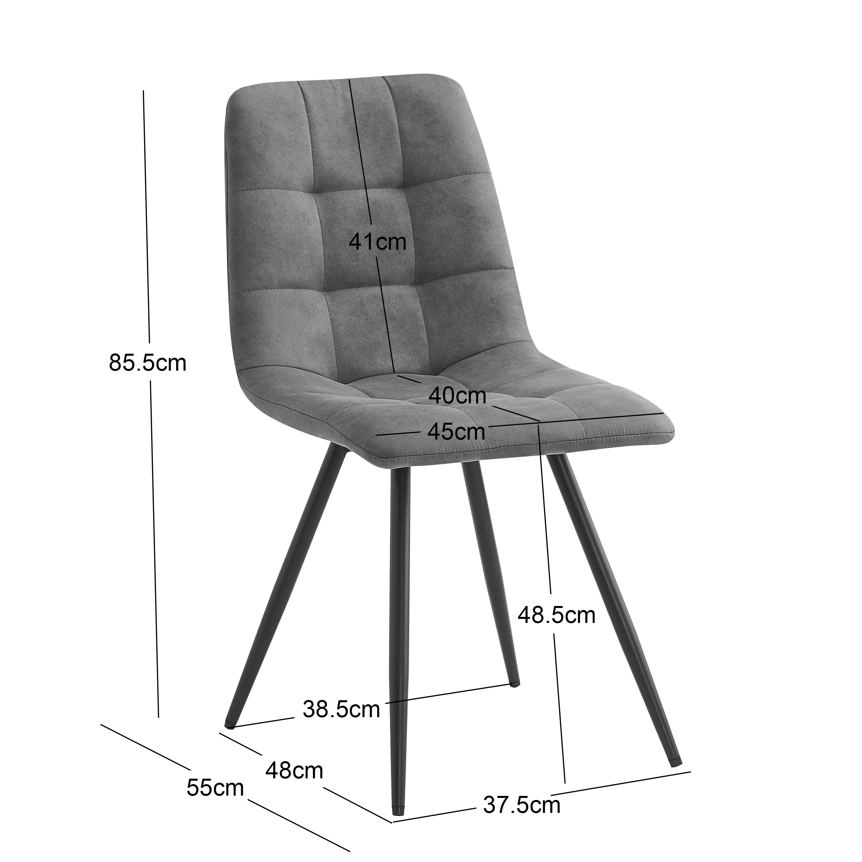 BJORN - Lot de 2 chaises en métal et tissu beige - Image 5