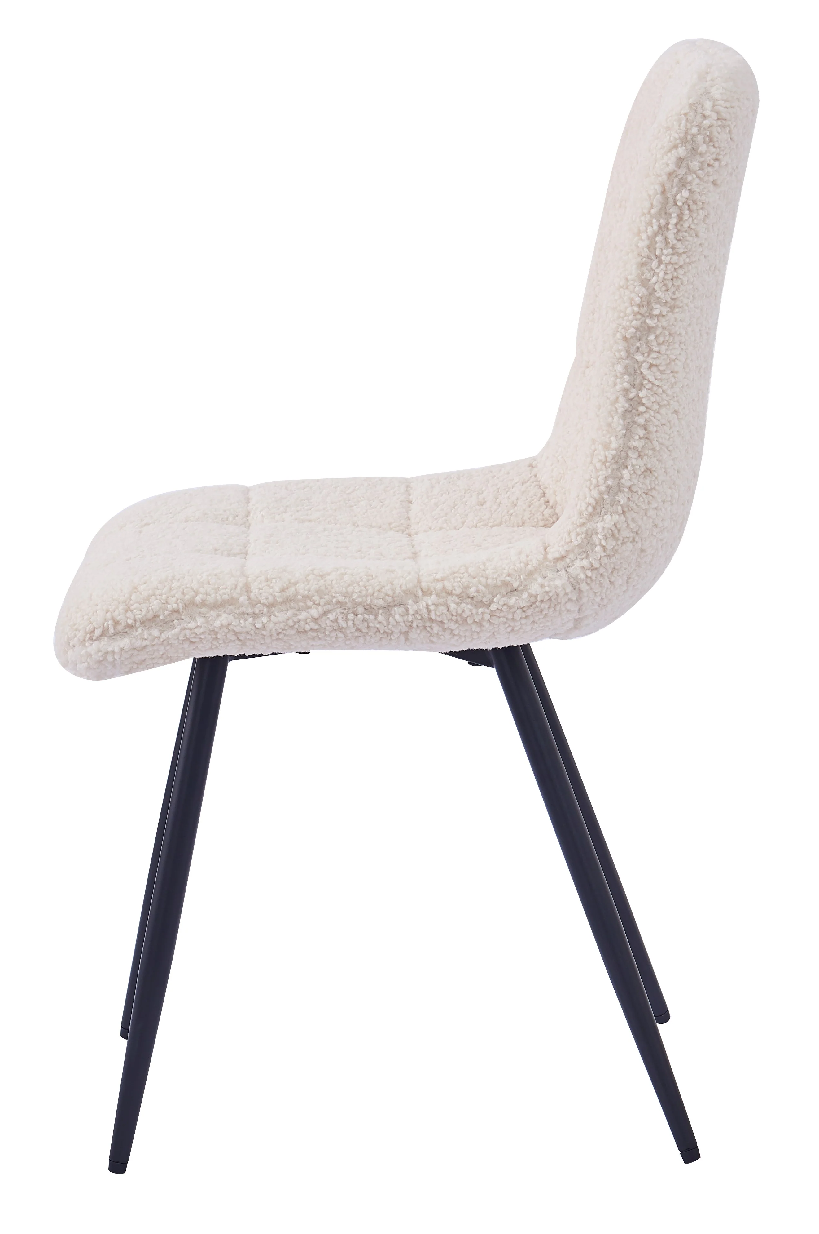 BJORN - Lot de 2 chaises en métal et bouclettes blanc - Image 6
