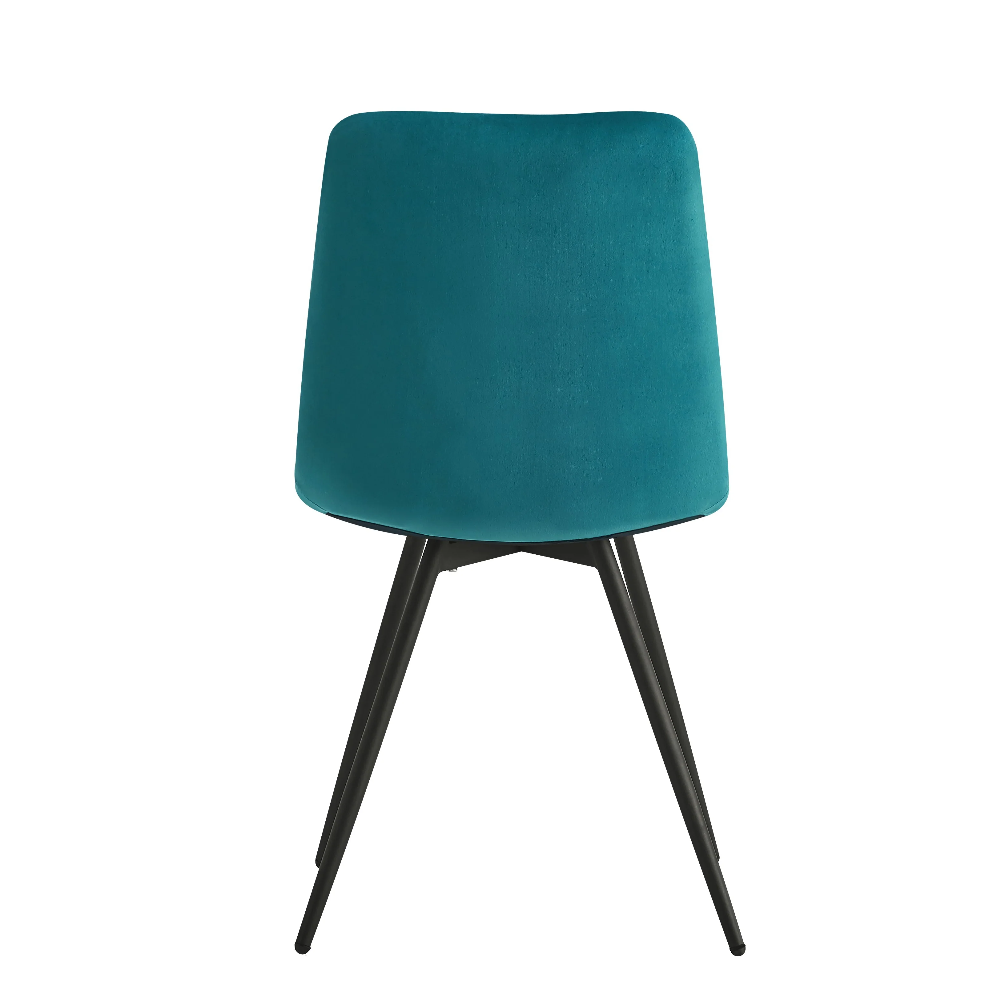 BJORN - Lot de 2 chaises en métal et velours bleu canard - Image 6