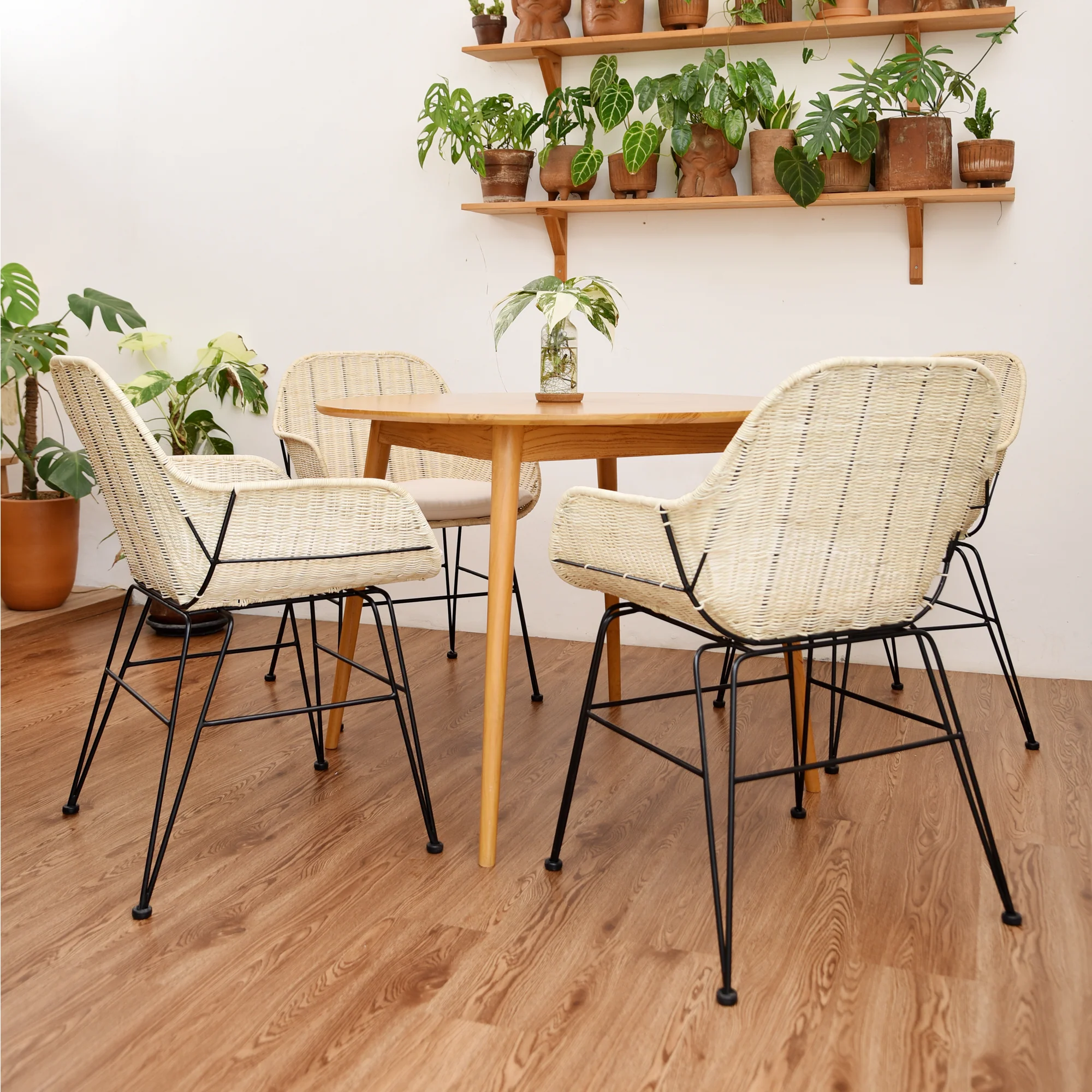 BOLA - Lot de 2 chaises de salle à manger design boheme en rotin naturel - Image 6