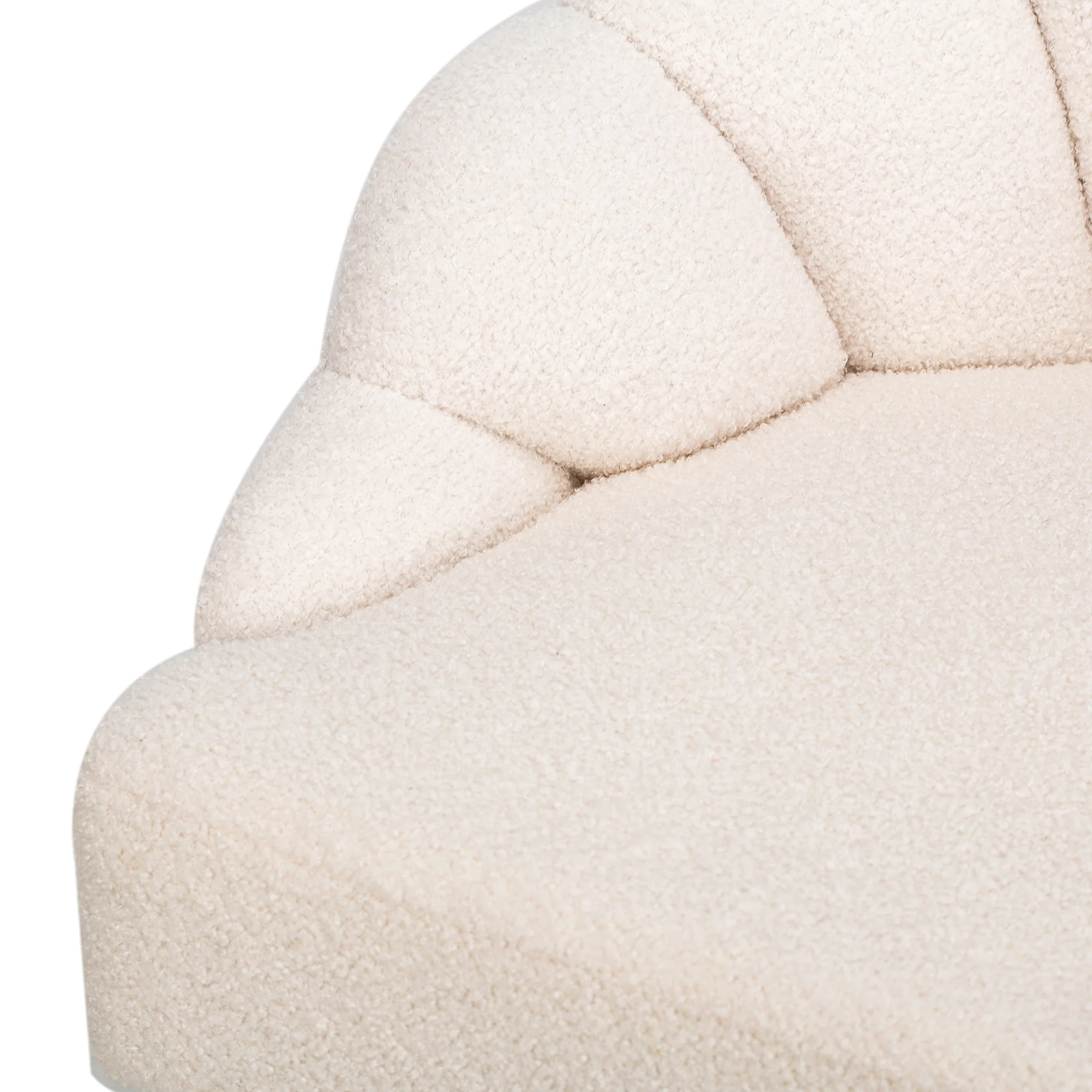 BOLGE - Fauteuil retro en métal et bouclettes blanches - Image 3