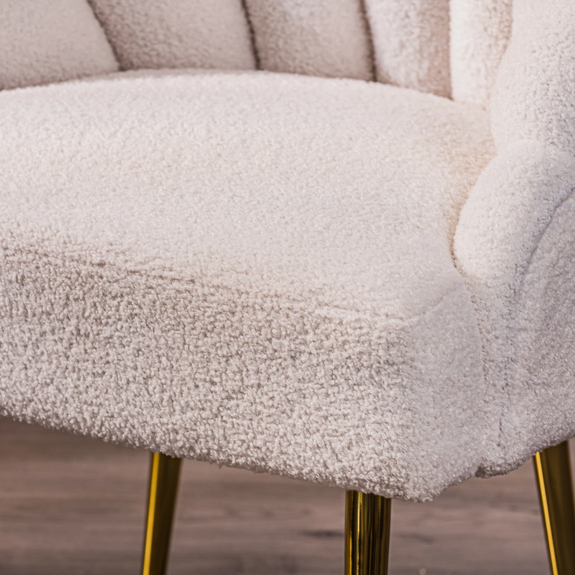 BOLGE - Fauteuil retro en métal et bouclettes blanches - Image 6