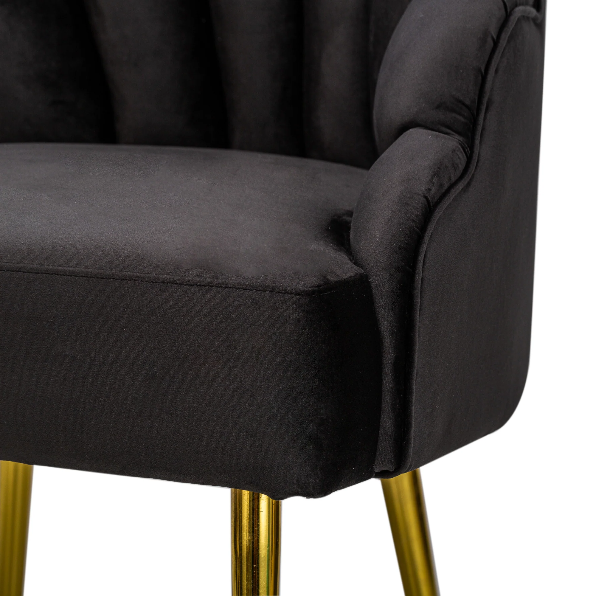 BOLGE - Fauteuil retro en métal et velours noir - Image 7