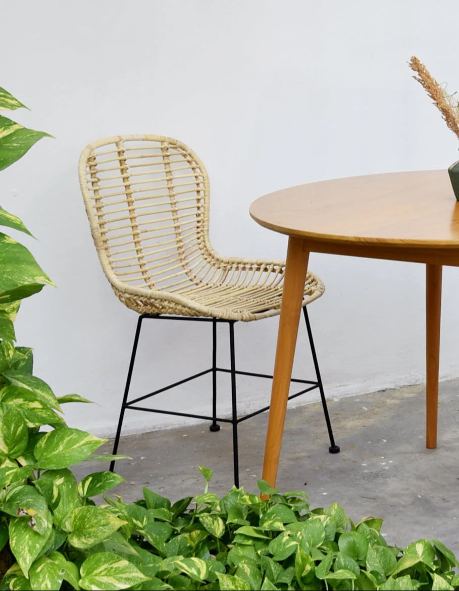 BORONG - Lot de 2 chaises de salle à manger design boheme en rotin naturel - Image 2