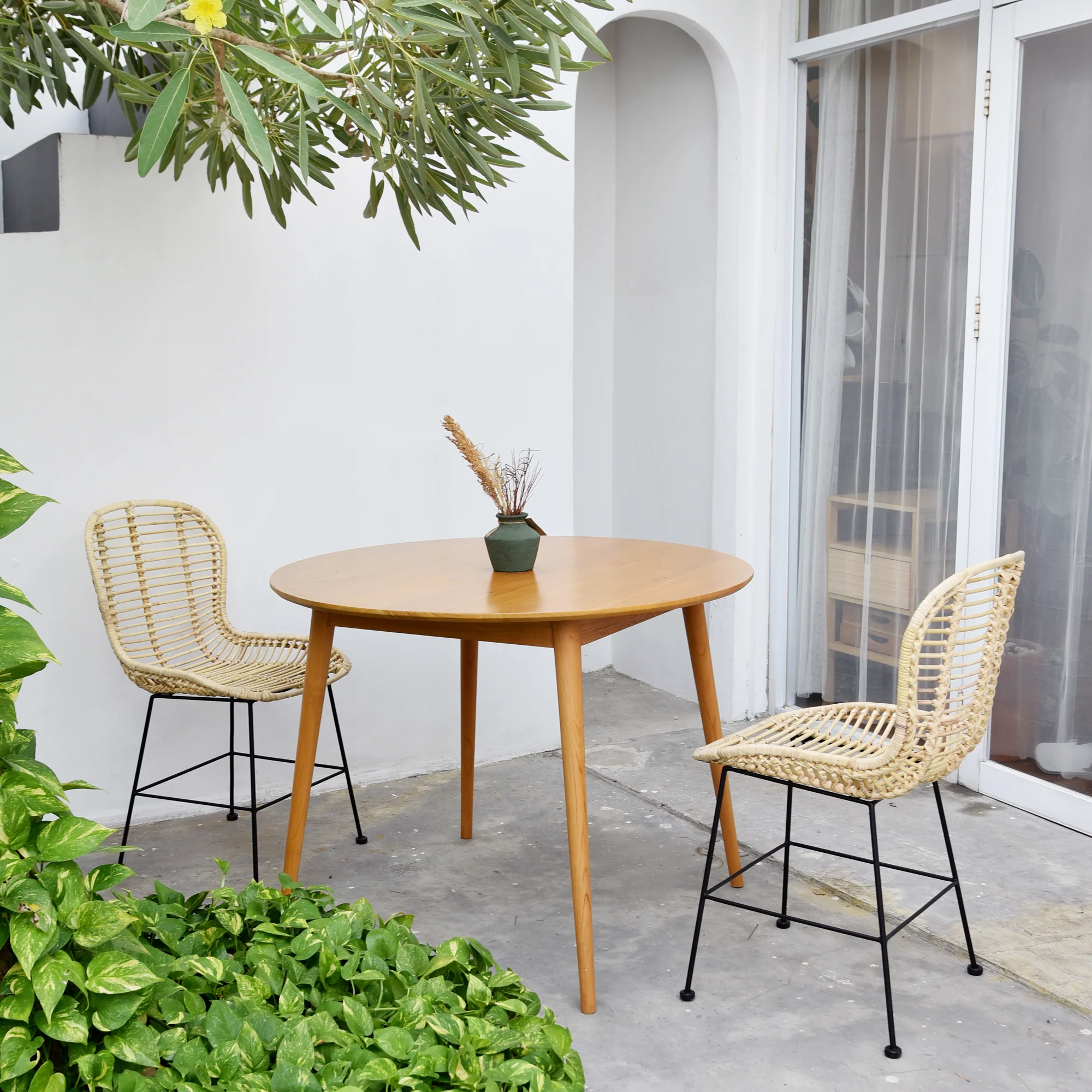 BORONG - Lot de 2 chaises de salle à manger design boheme en rotin naturel - Image 3
