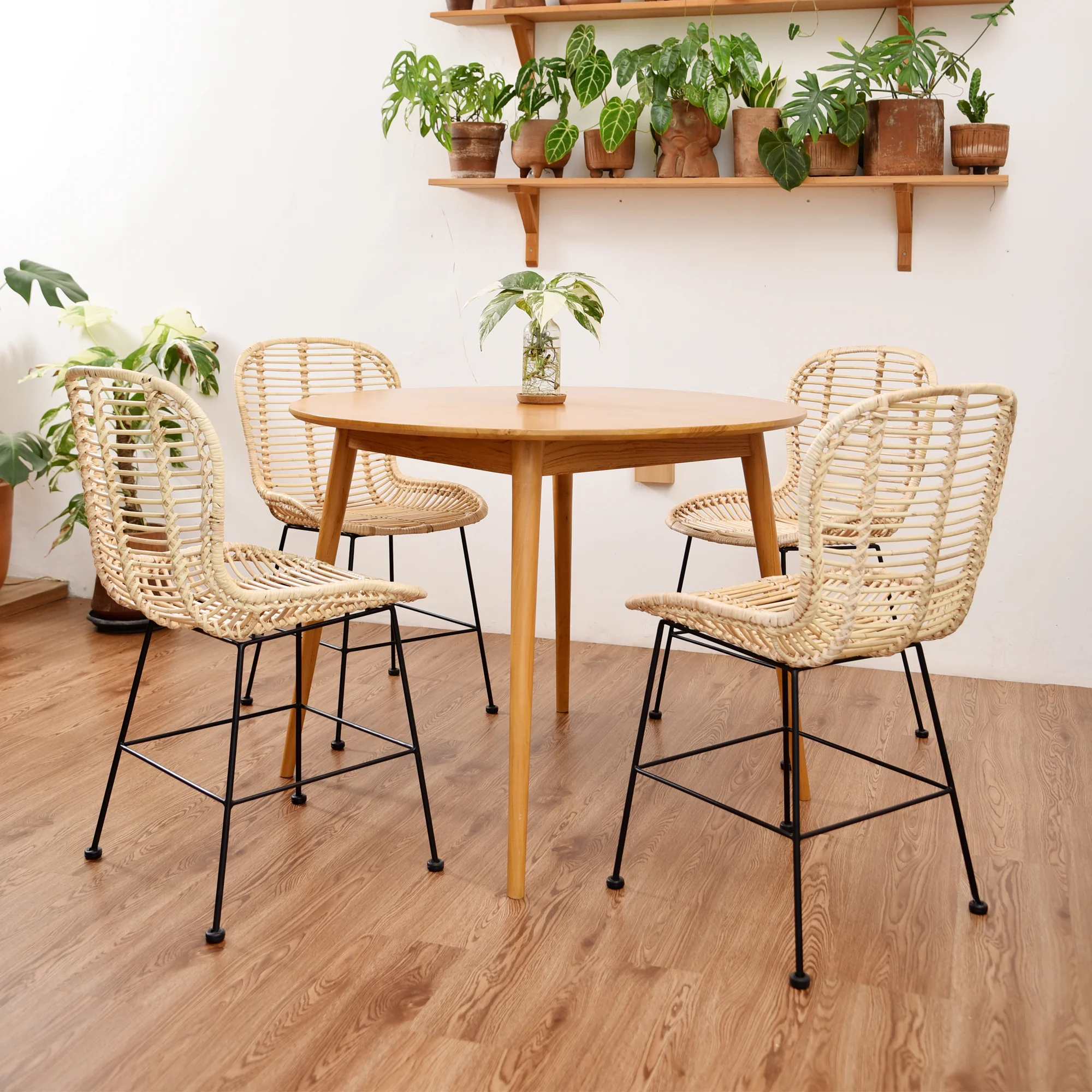 BORONG - Lot de 2 chaises de salle à manger design boheme en rotin naturel - Image 4