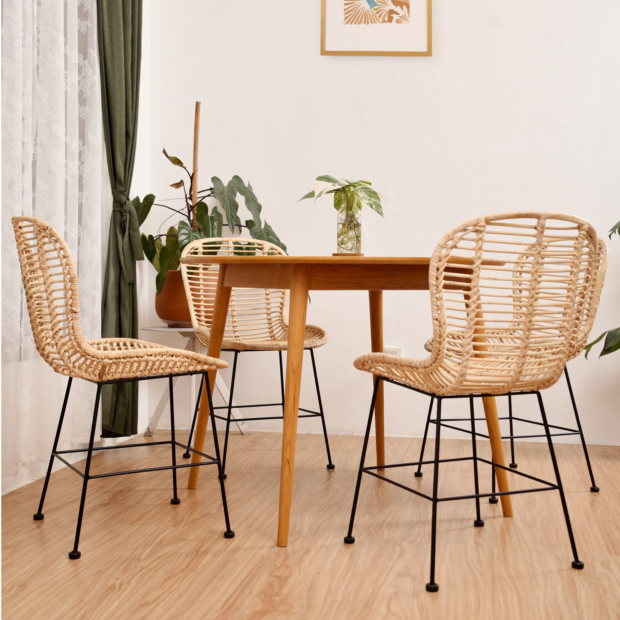 BORONG - Lot de 2 chaises de salle à manger design boheme en rotin naturel - Image 6