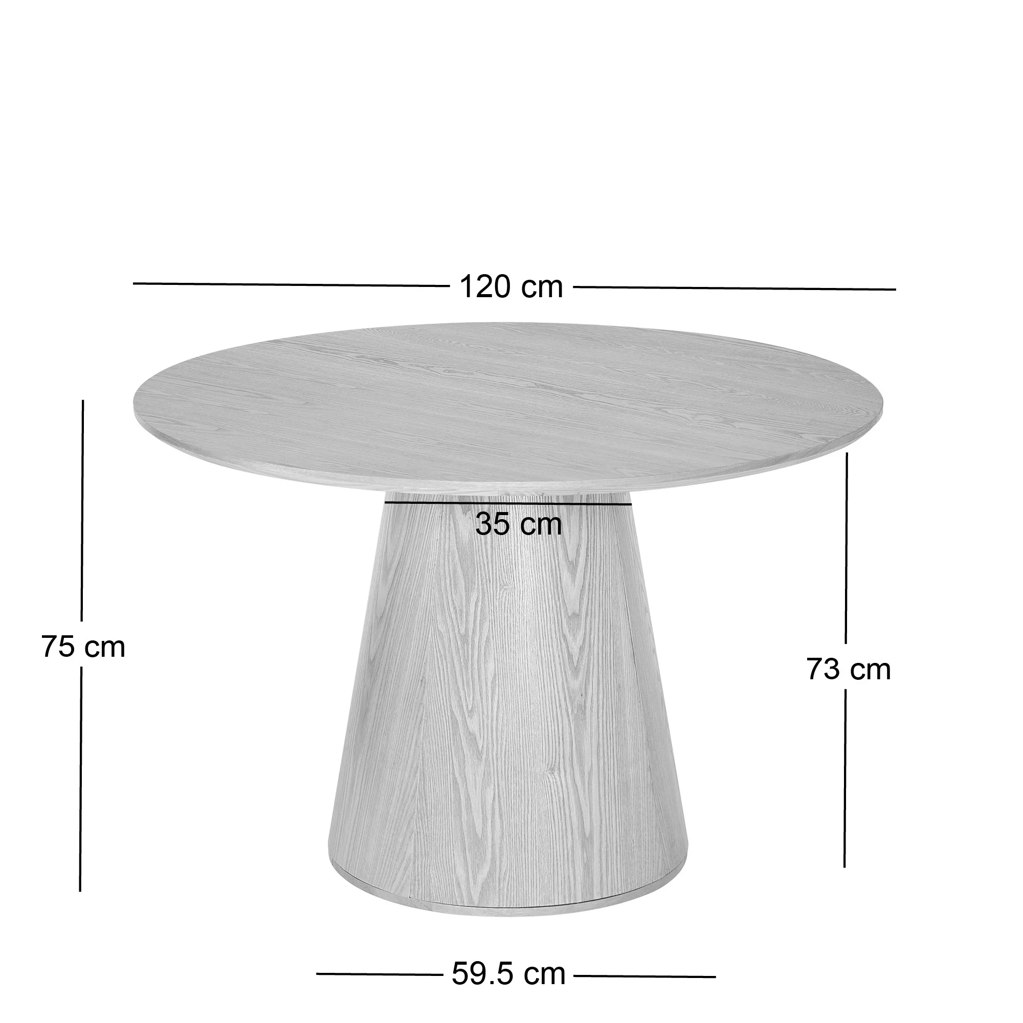 CALI - Table à manger 6 personnes ronde en bois de noyer - Image 4