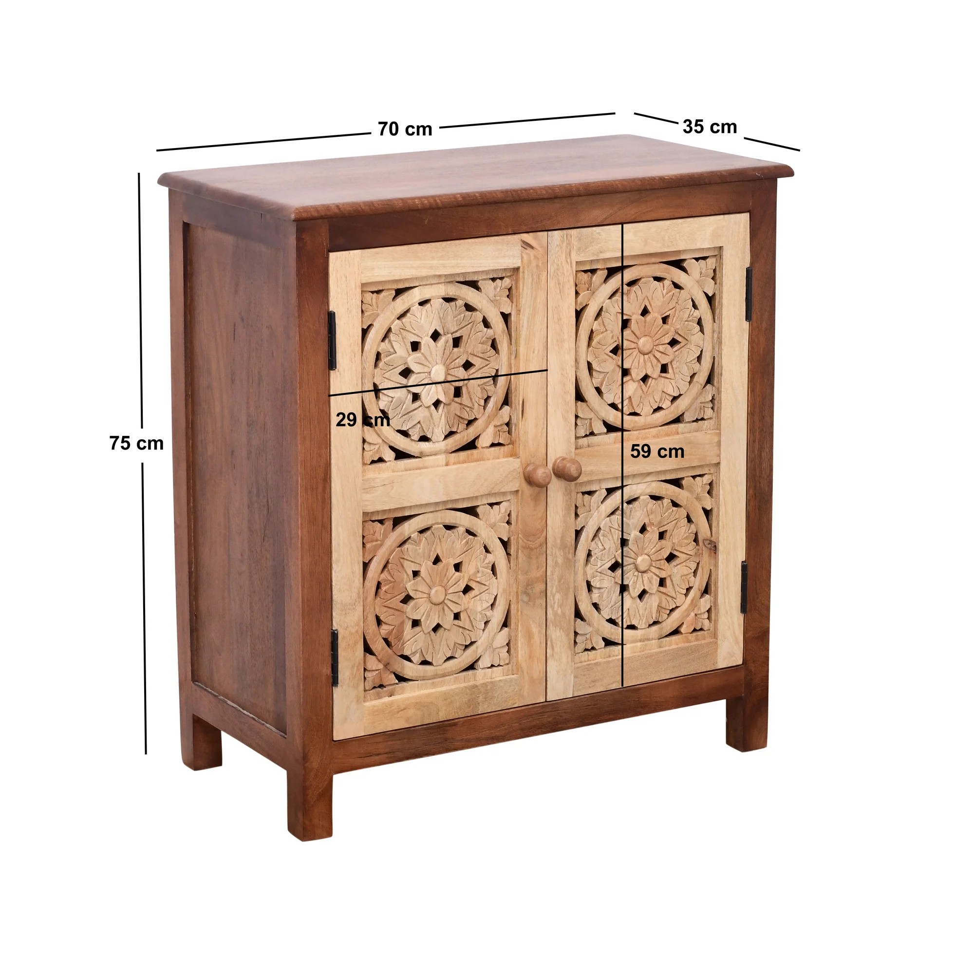 CHENNAI - Buffet meuble de rangement en bois de manguier foncé - Image 4