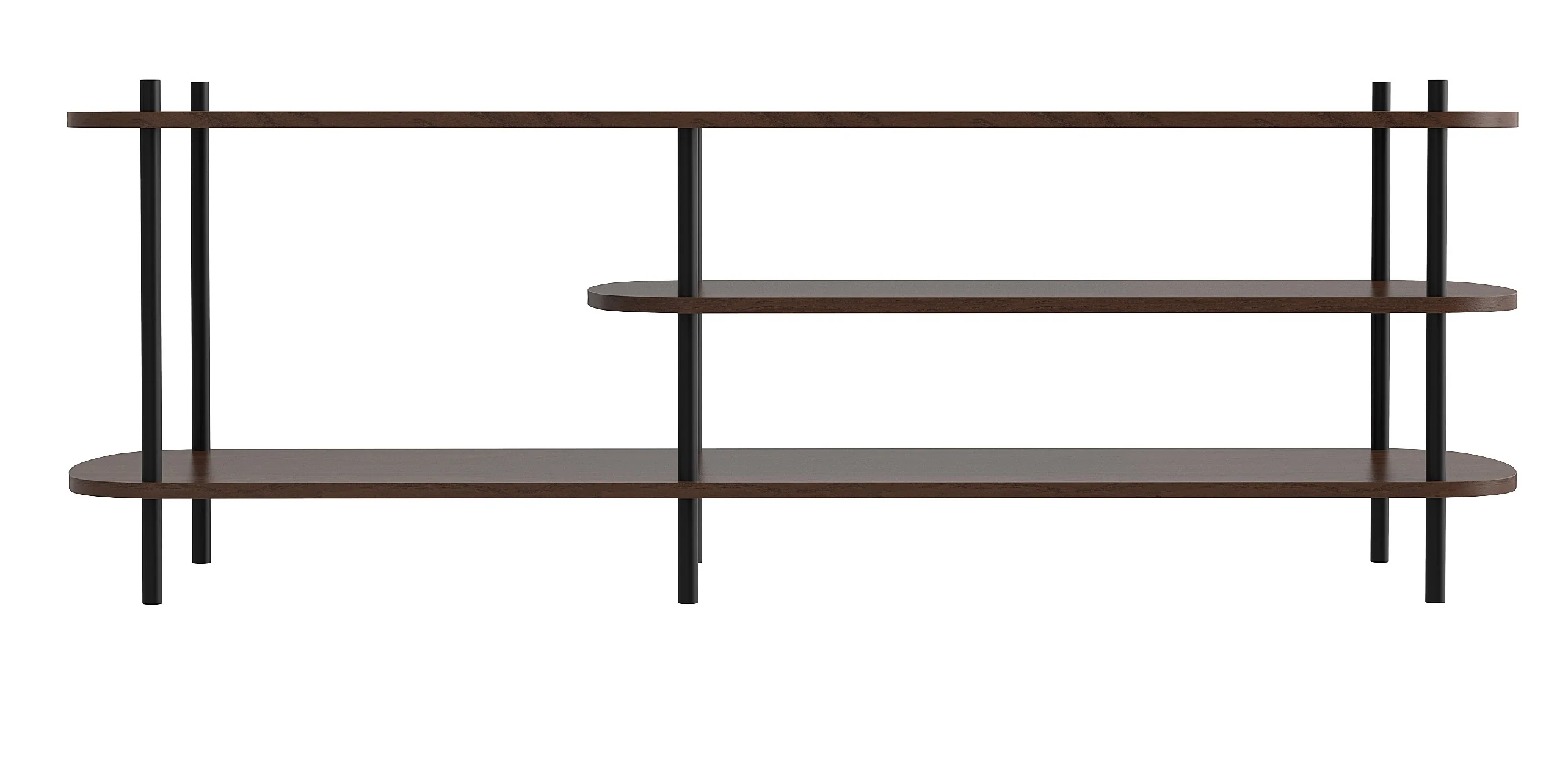 COLEMAN - Meuble TV style moderne en métal et bois marron - Image 3