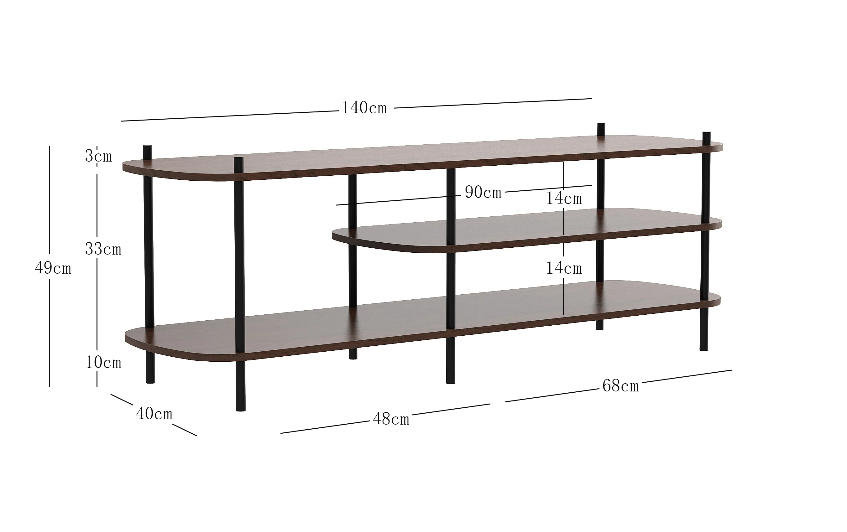 COLEMAN - Meuble TV style moderne en métal et bois marron - Image 5