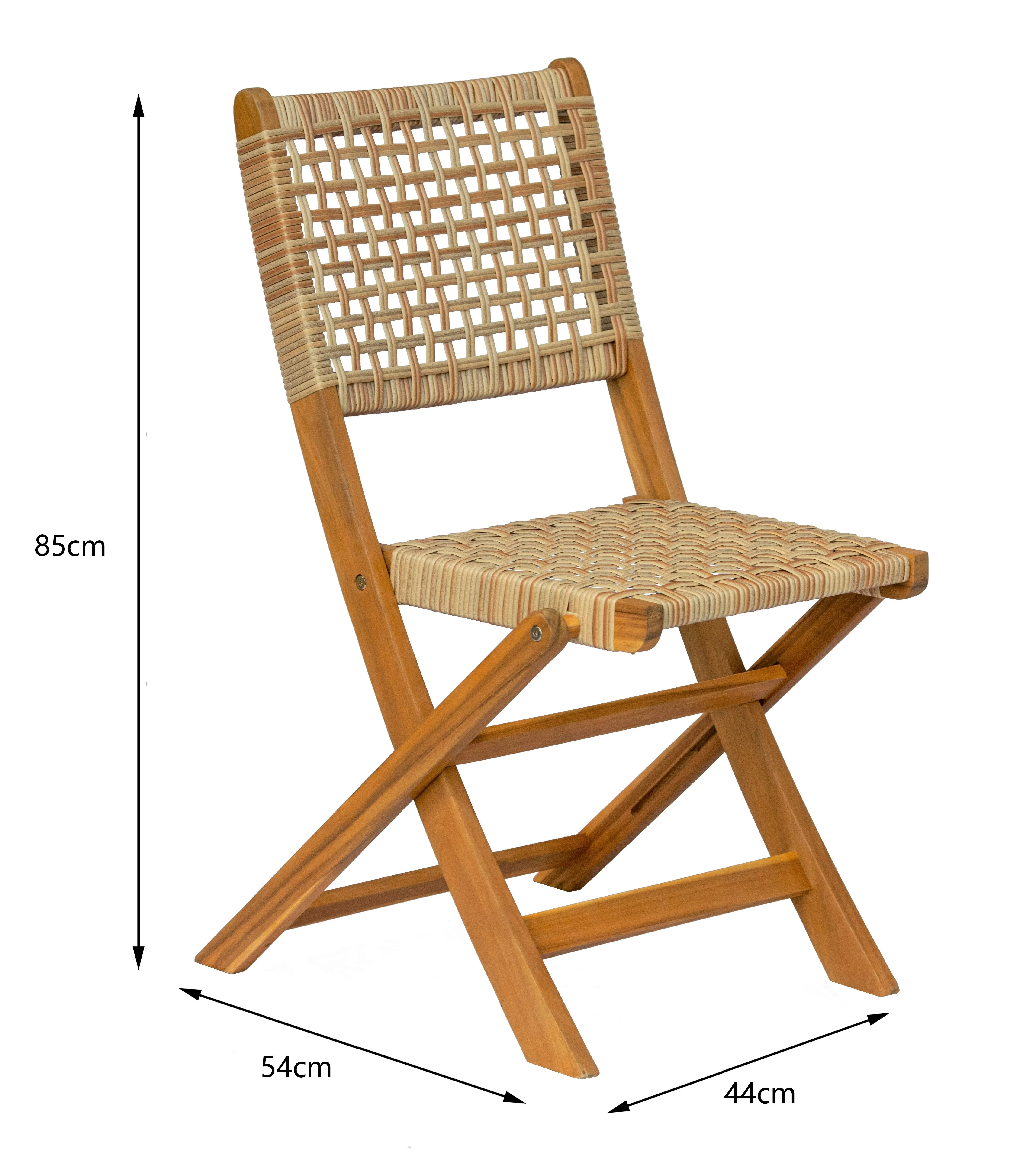 CURITIBA - Lot de 2 chaises de jardin en acacia et corde - Image 5