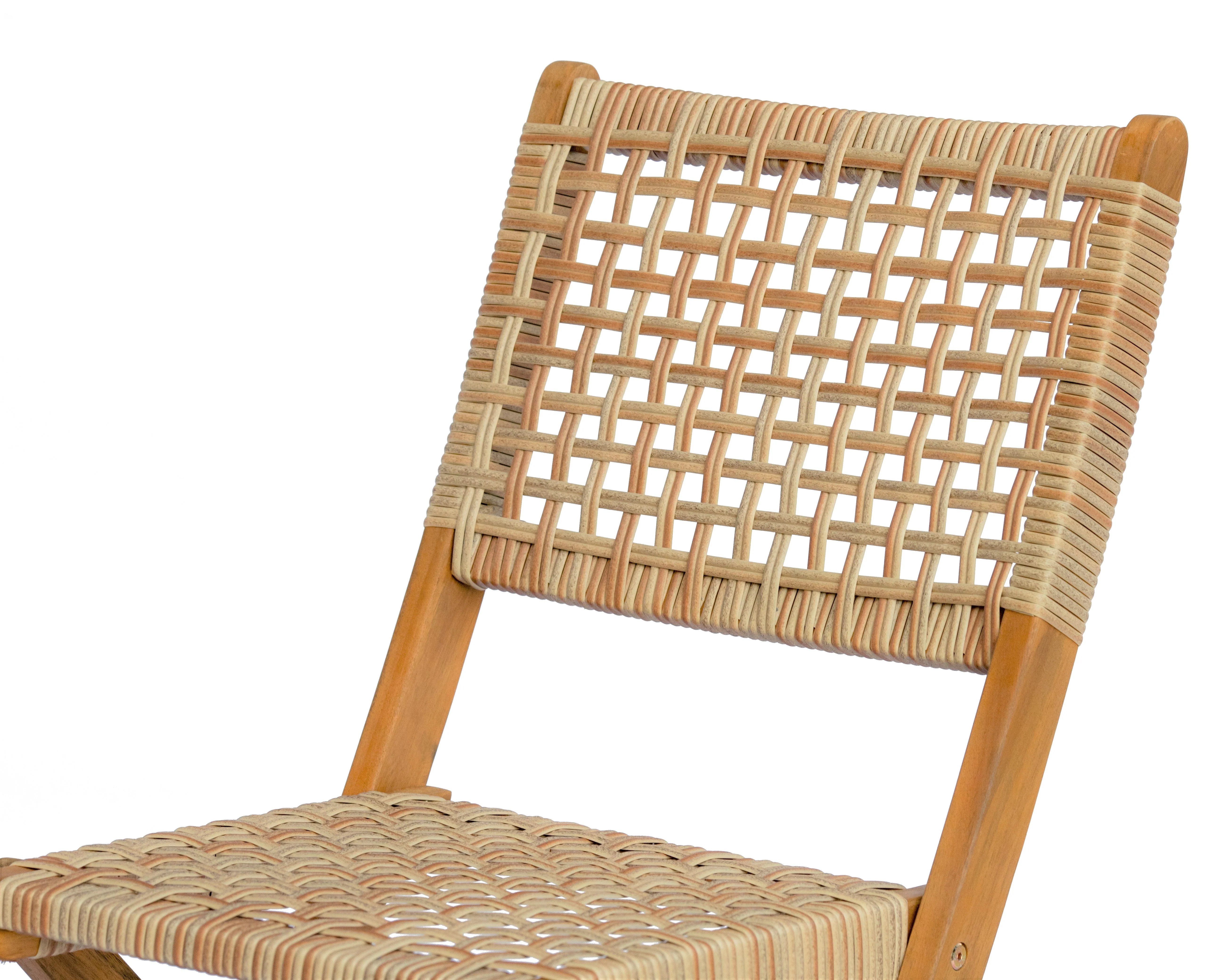 CURITIBA - Lot de 2 chaises de jardin en acacia et corde - Image 7