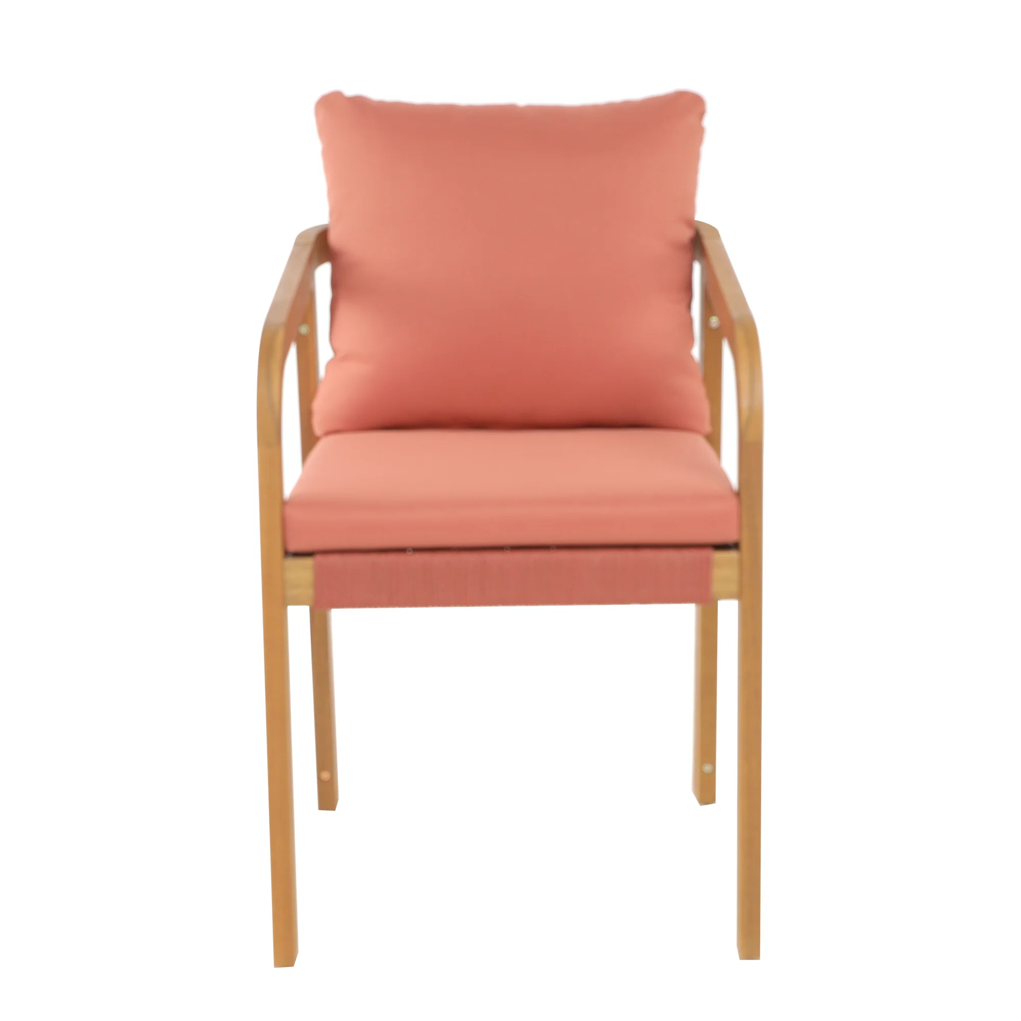 DELGADO - Lot de 2 chaises de jardin en bois massif et tissu rose - Image 7