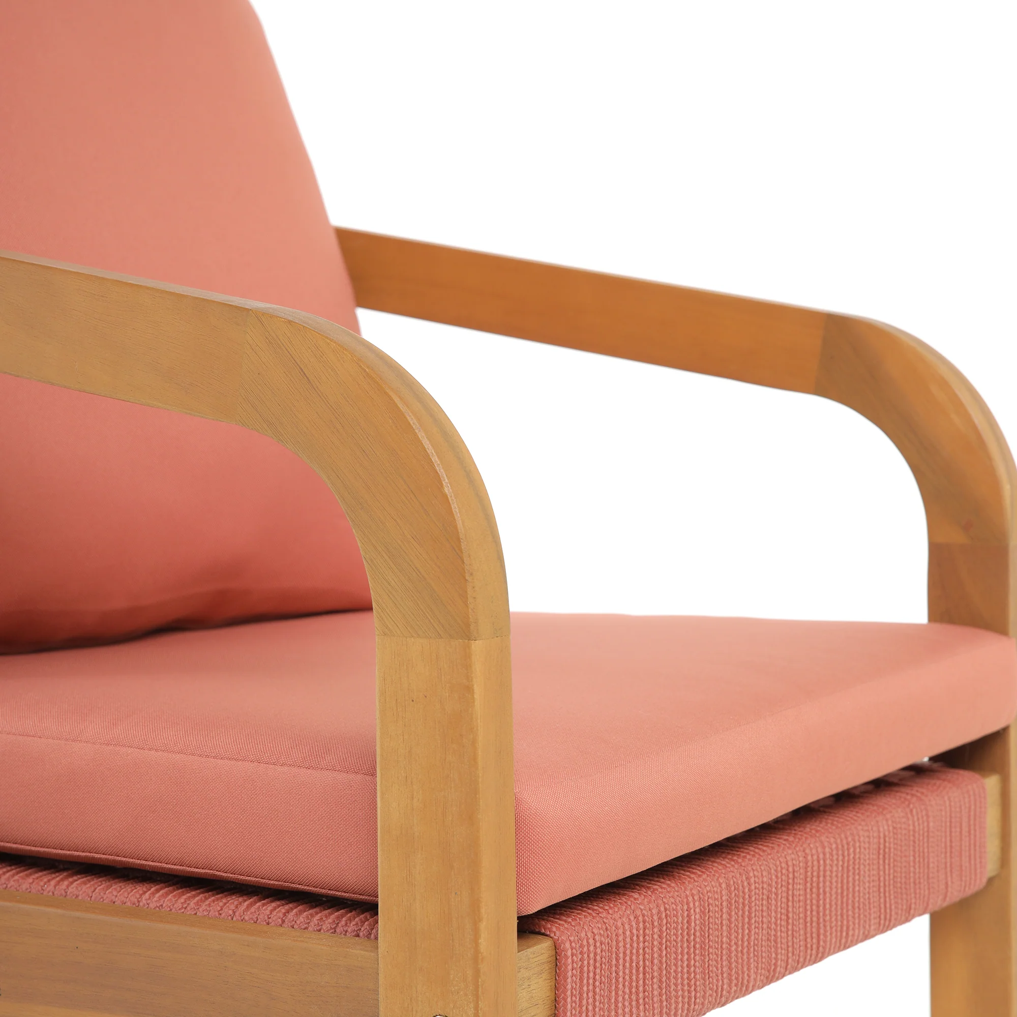 DELGADO - Lot de 2 chaises de jardin en bois massif et tissu rose - Image 8
