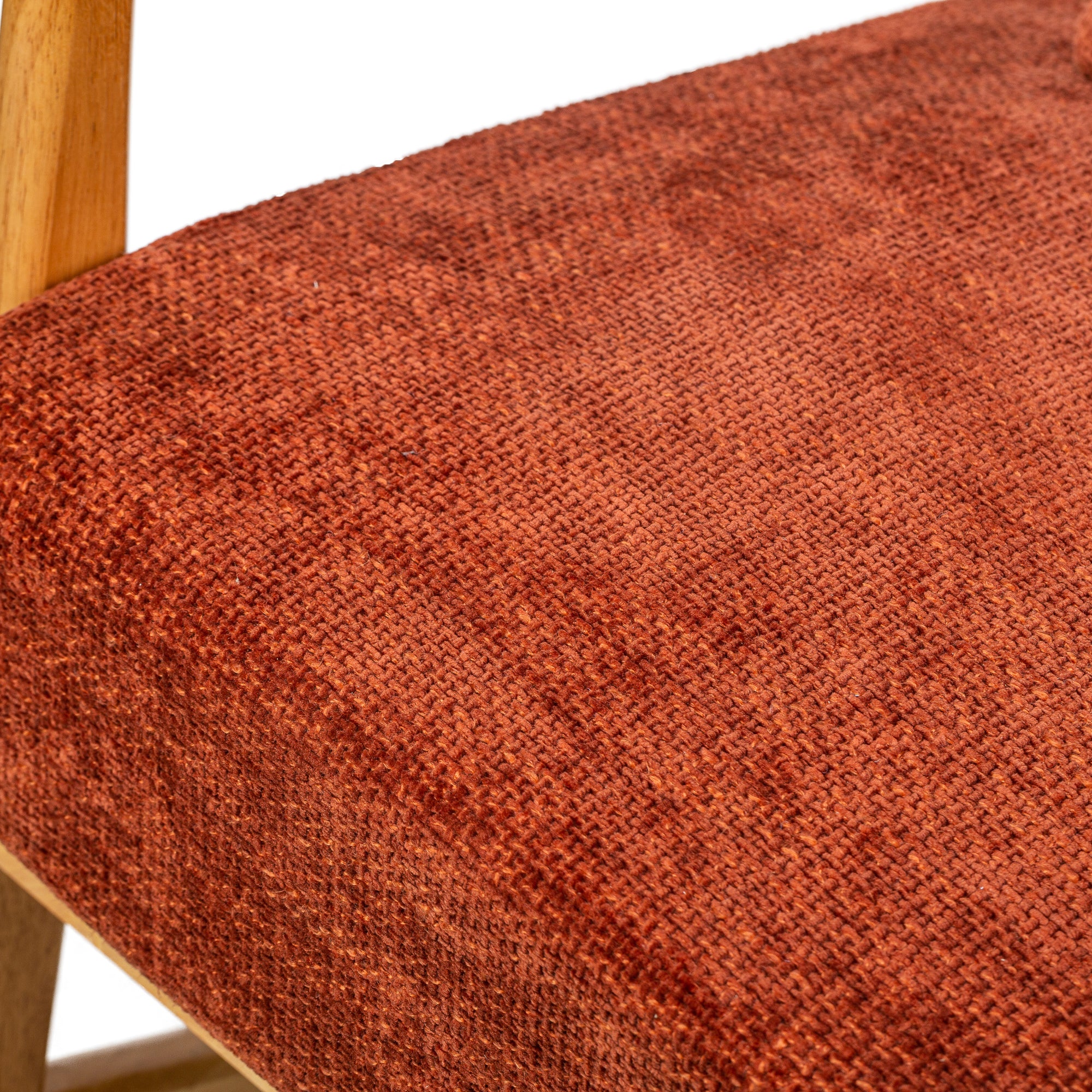 DIANA - Rocking chair en bois massif et tissu terracotta - Image 6