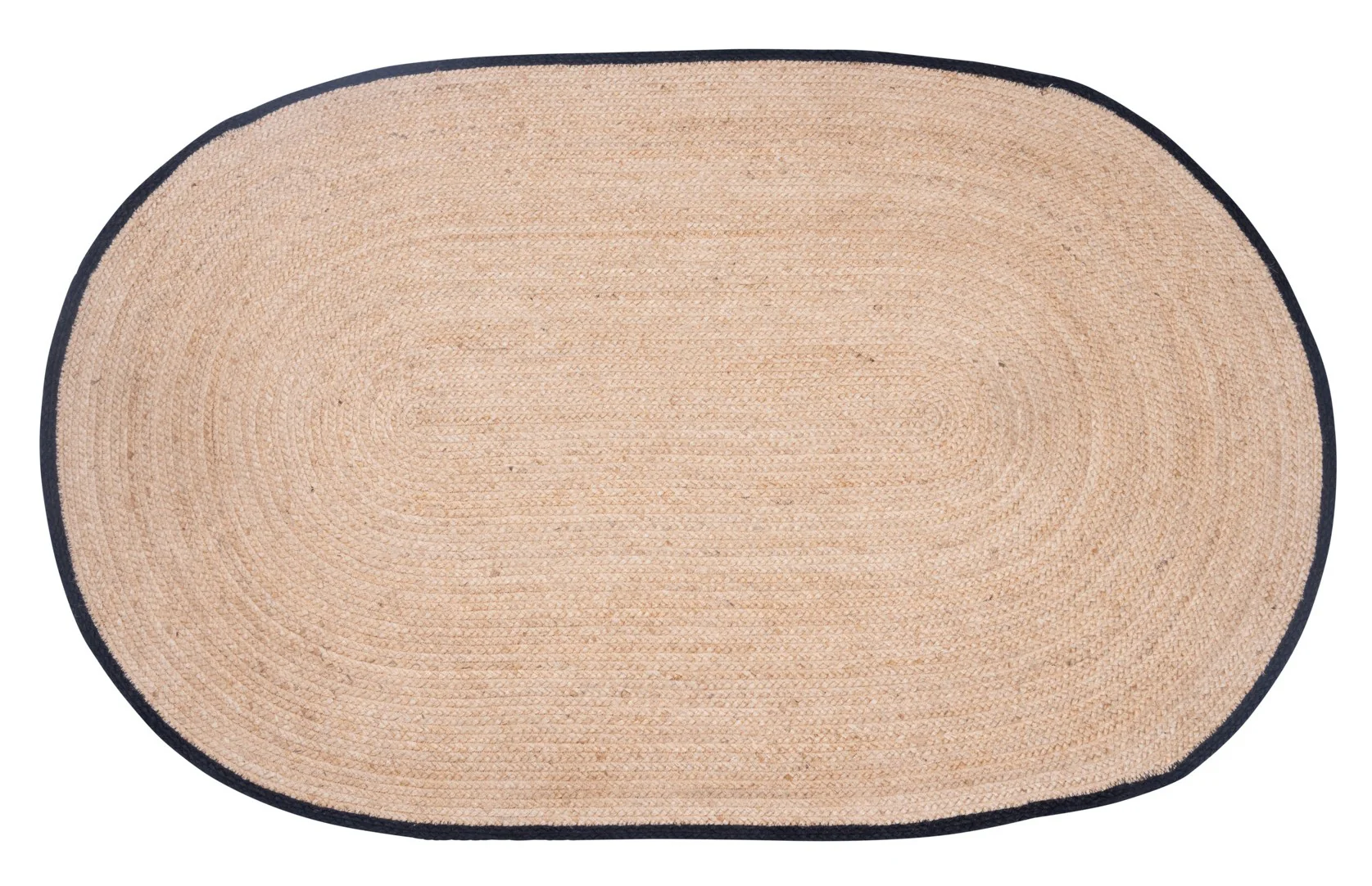 EIRA - Tapis ovale en jute naturelle tissée noir 150 x 90 cm - Image 6