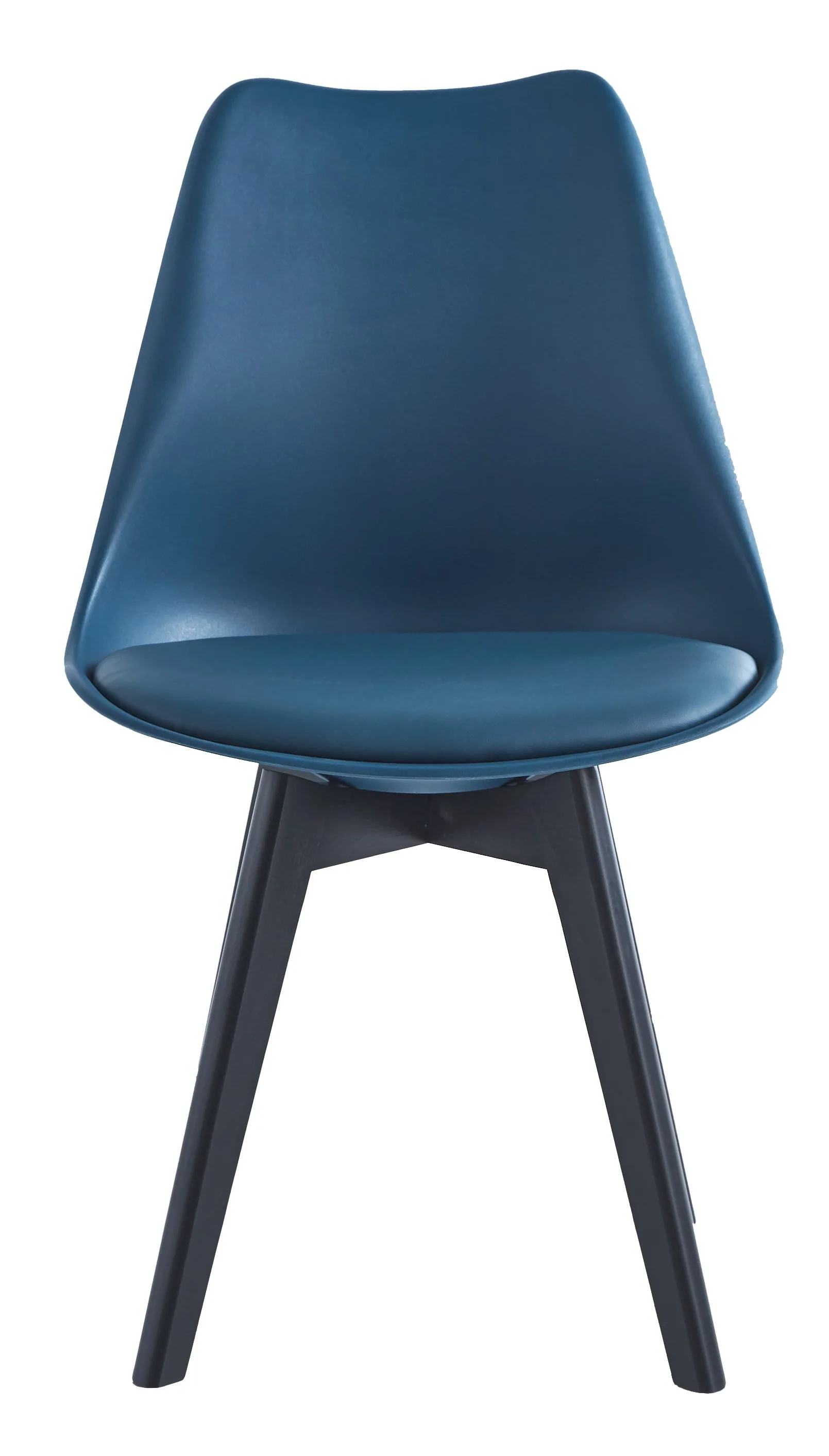 ESBJERG - Lot de 4 chaises scandinaves en bois et polypropylène bleu - Image 4