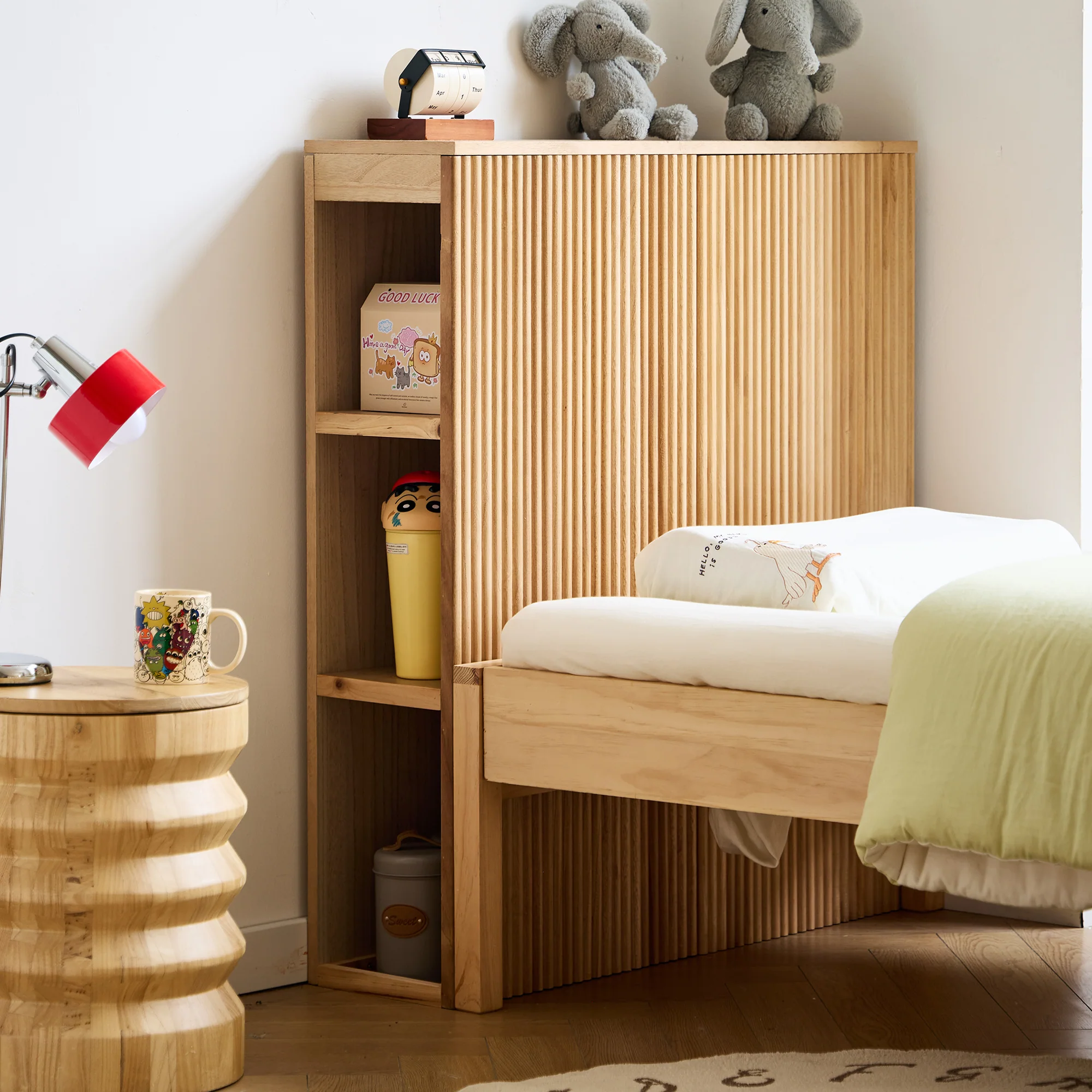 ESLOV - Tête de lit 90 en bois avec rangements - Image 3
