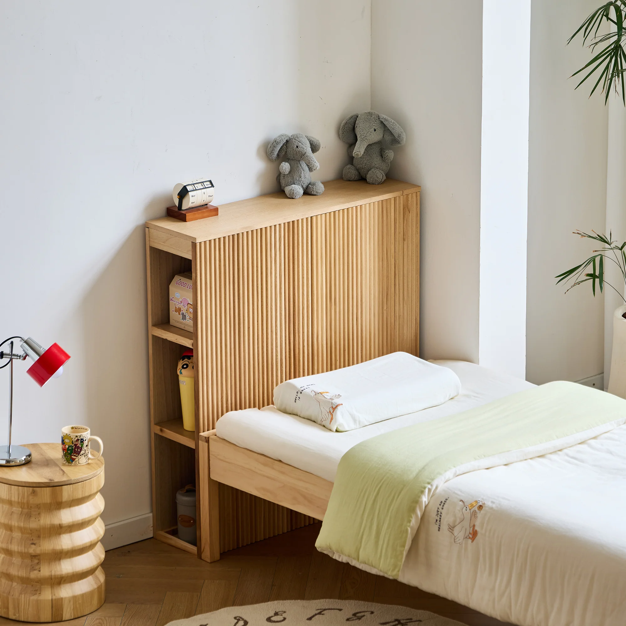 ESLOV - Tête de lit 90 en bois avec rangements - Image 7
