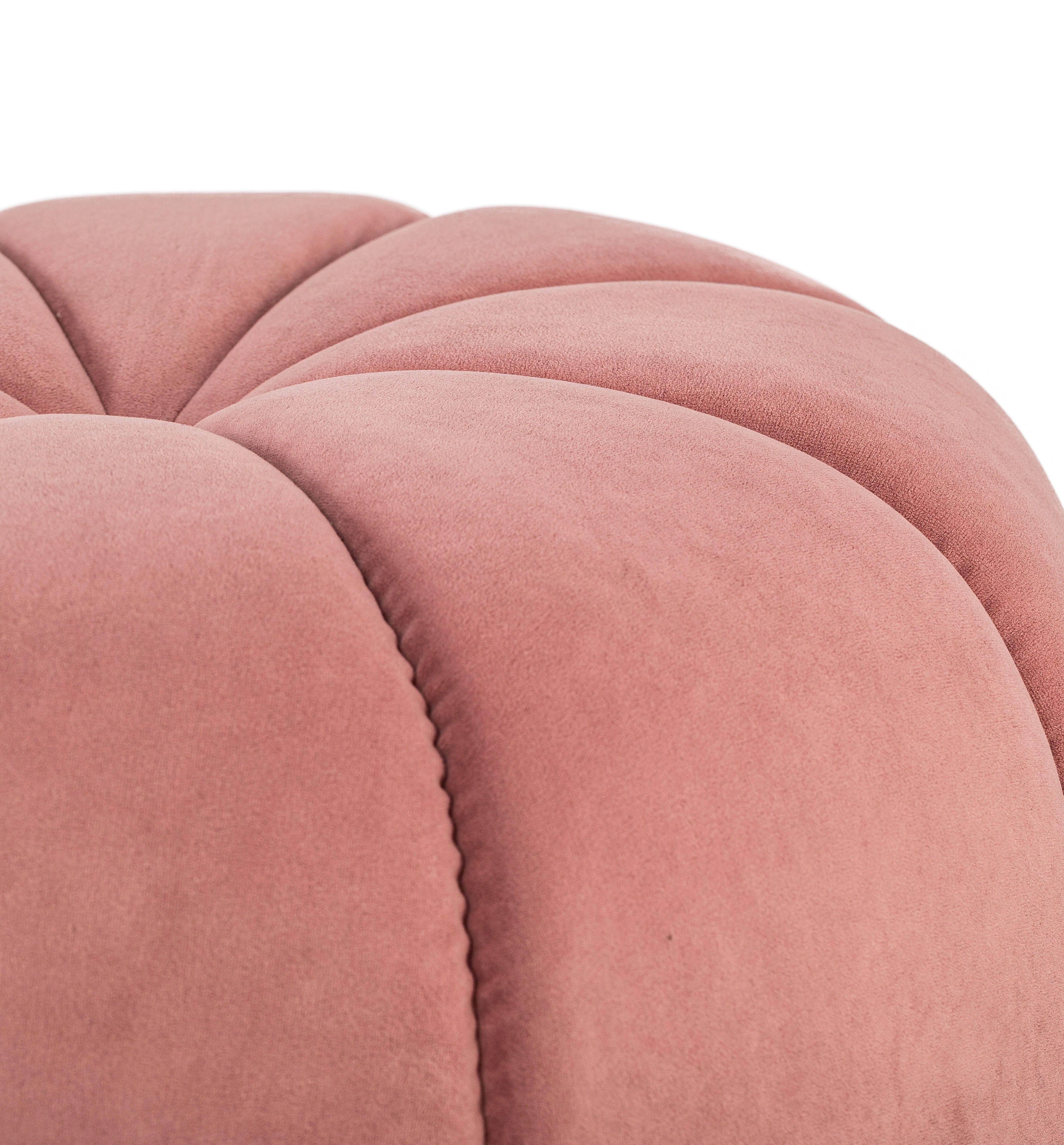 FJORD - Pouf en velours rose avec rayures - Image 3