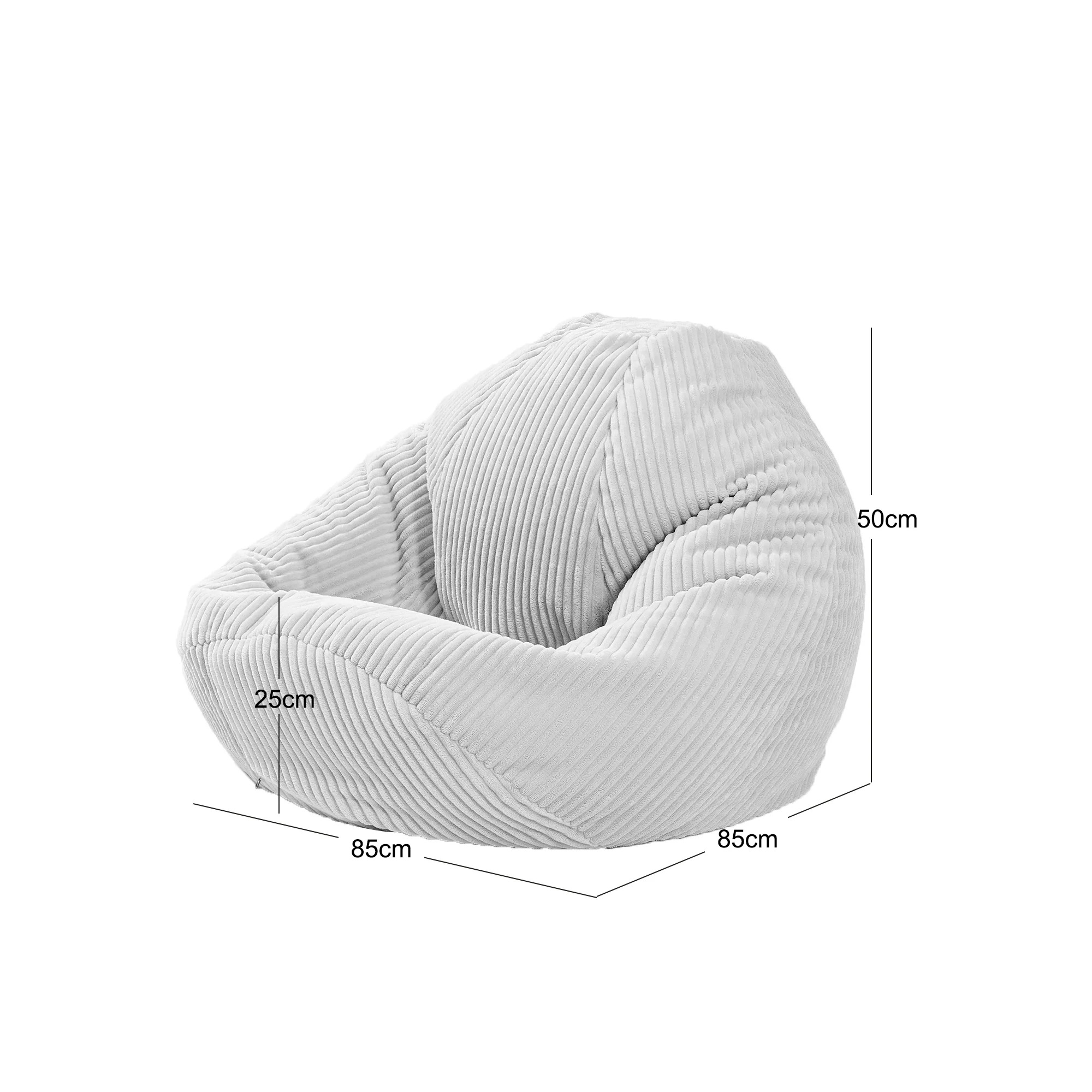 FLOBY - Pouf en velours côtelé beige - Image 4