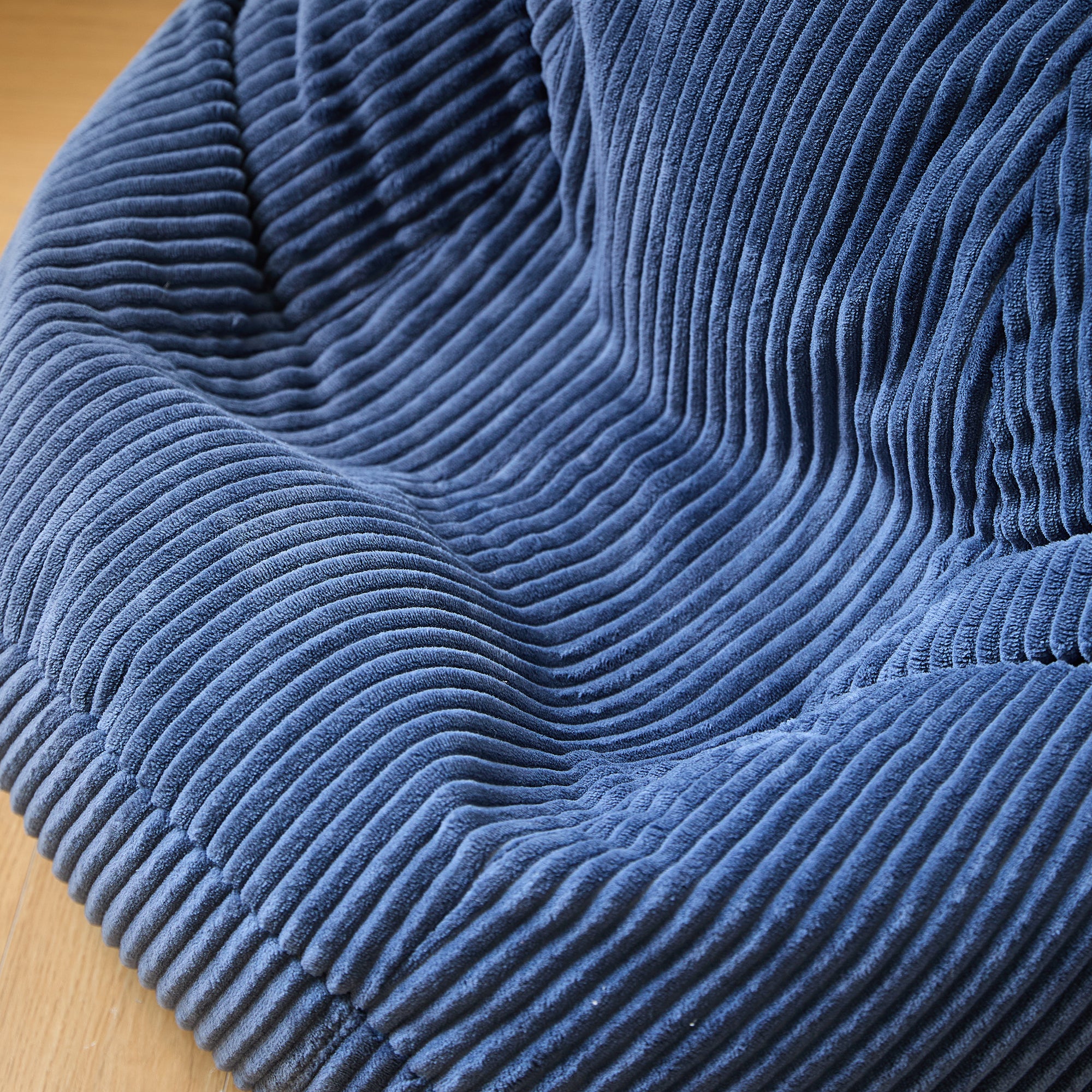 FLOBY - Pouf en velours côtelé bleu - Image 5