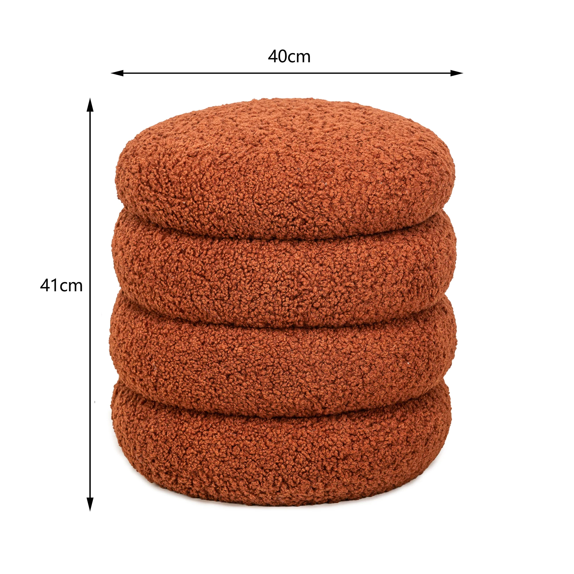 FLOKKE - Pouf en bouclettes terracotta style scandinave - Image 3
