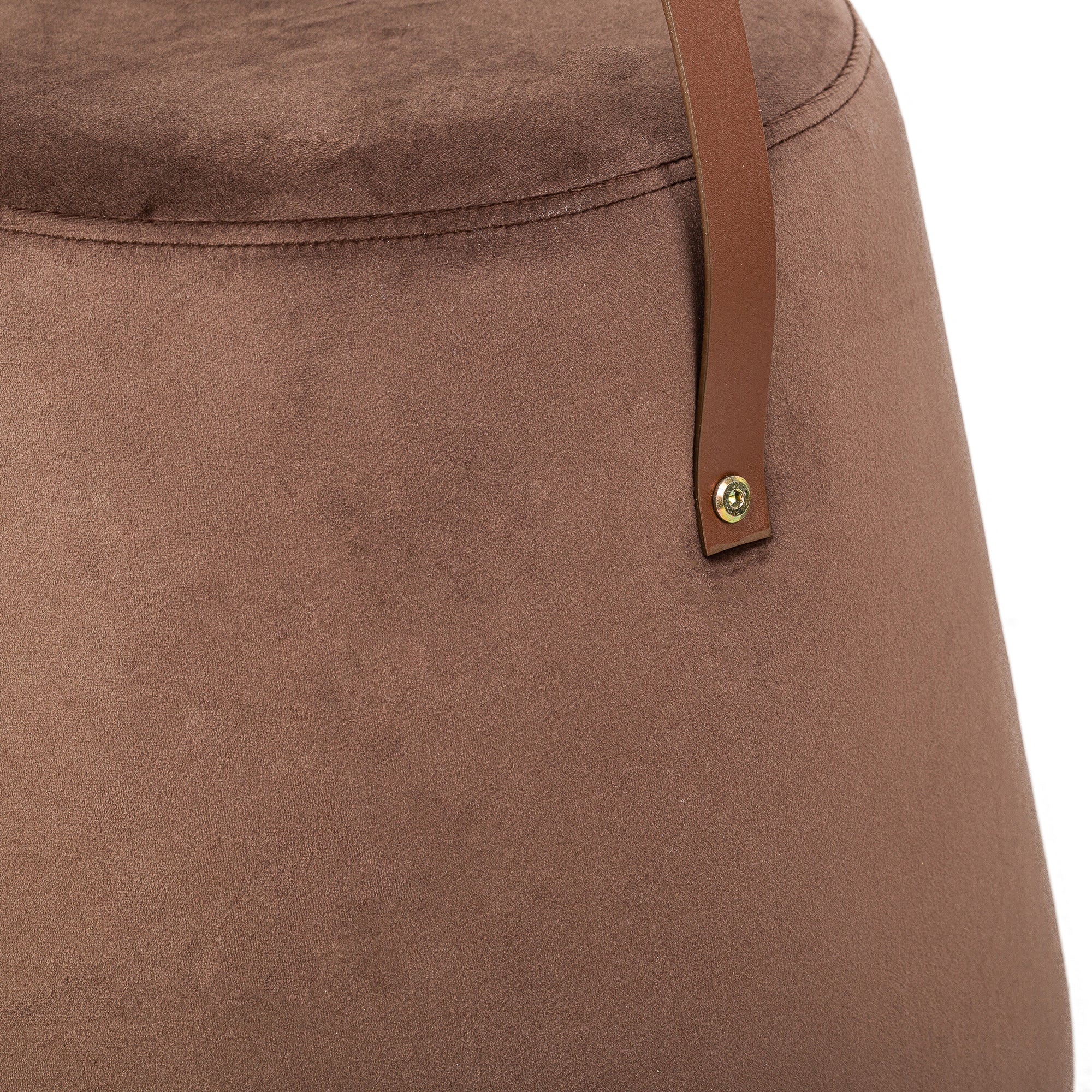 FUJI - Pouf en velours marron avec corde - Image 5