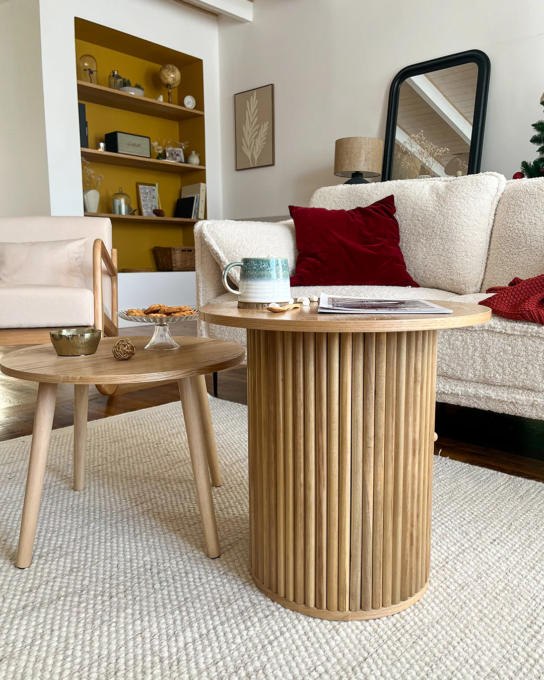 GINZA - Table d'appoint en bois massif coloris naturel - Image 6