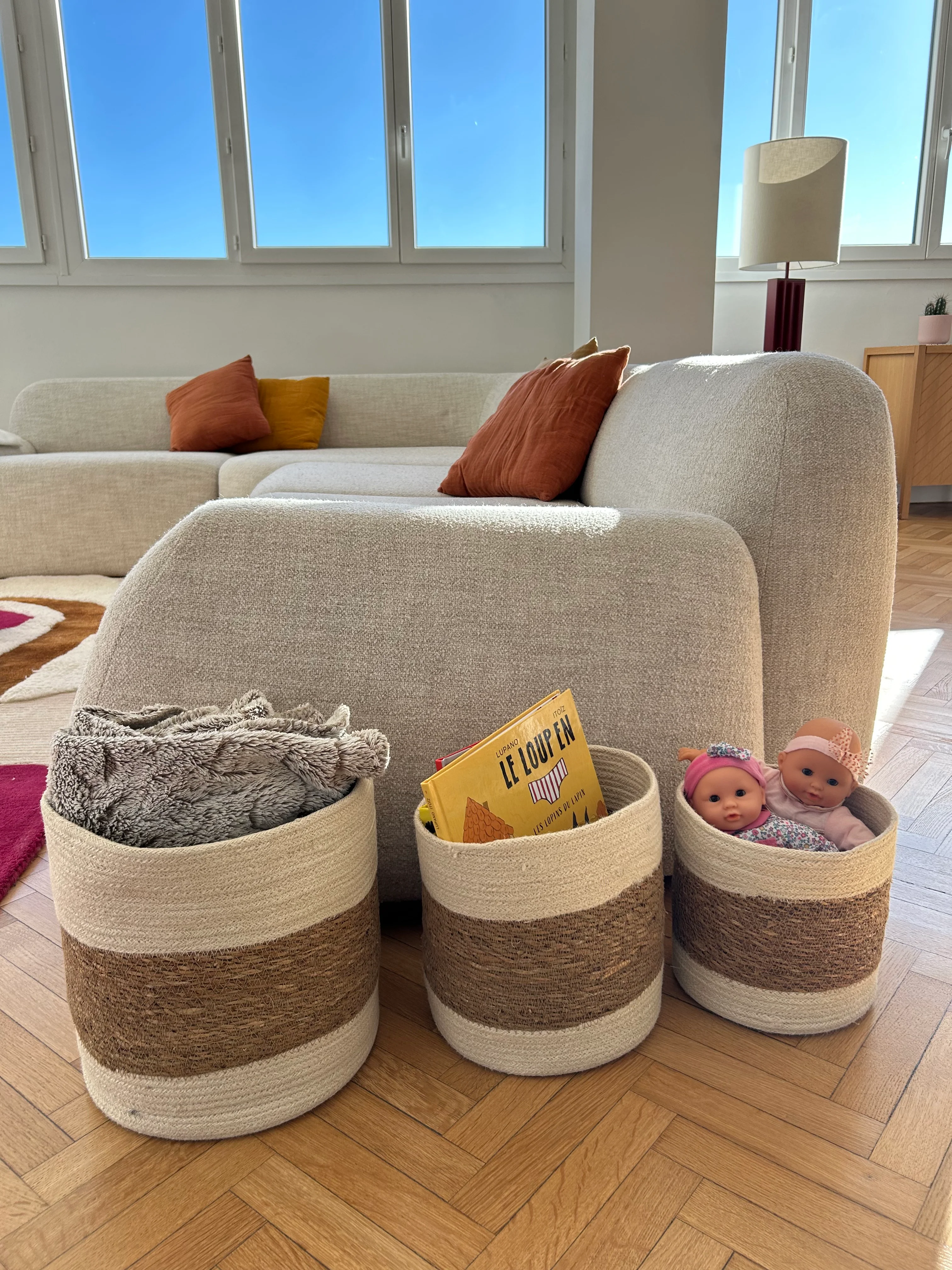 GRETA - Set de 3 paniers de rangement en jute naturelle - Image 5