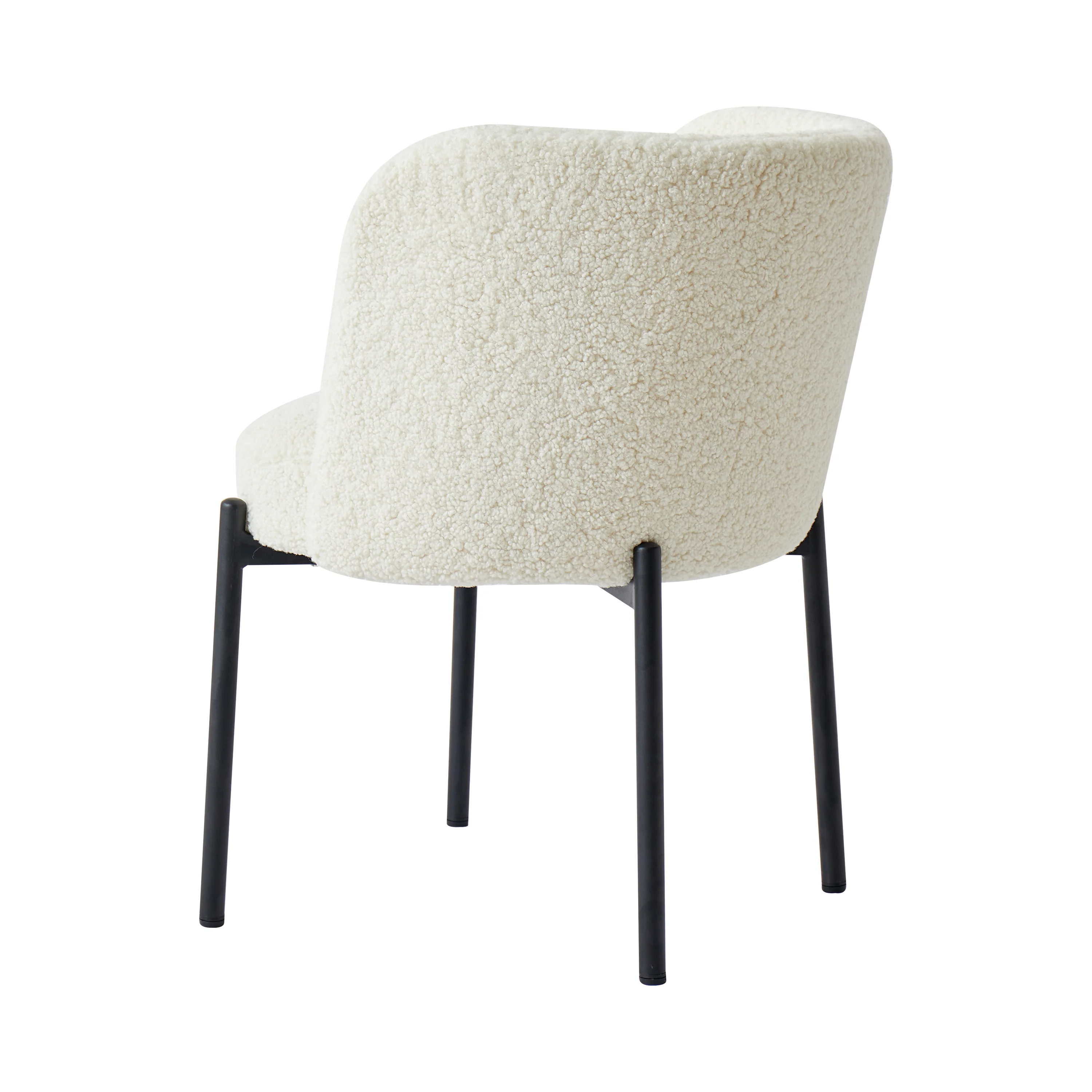 GRIMSTAD - Lot de 2 chaises scandinaves en métal et bouclettes blanches - Image 8