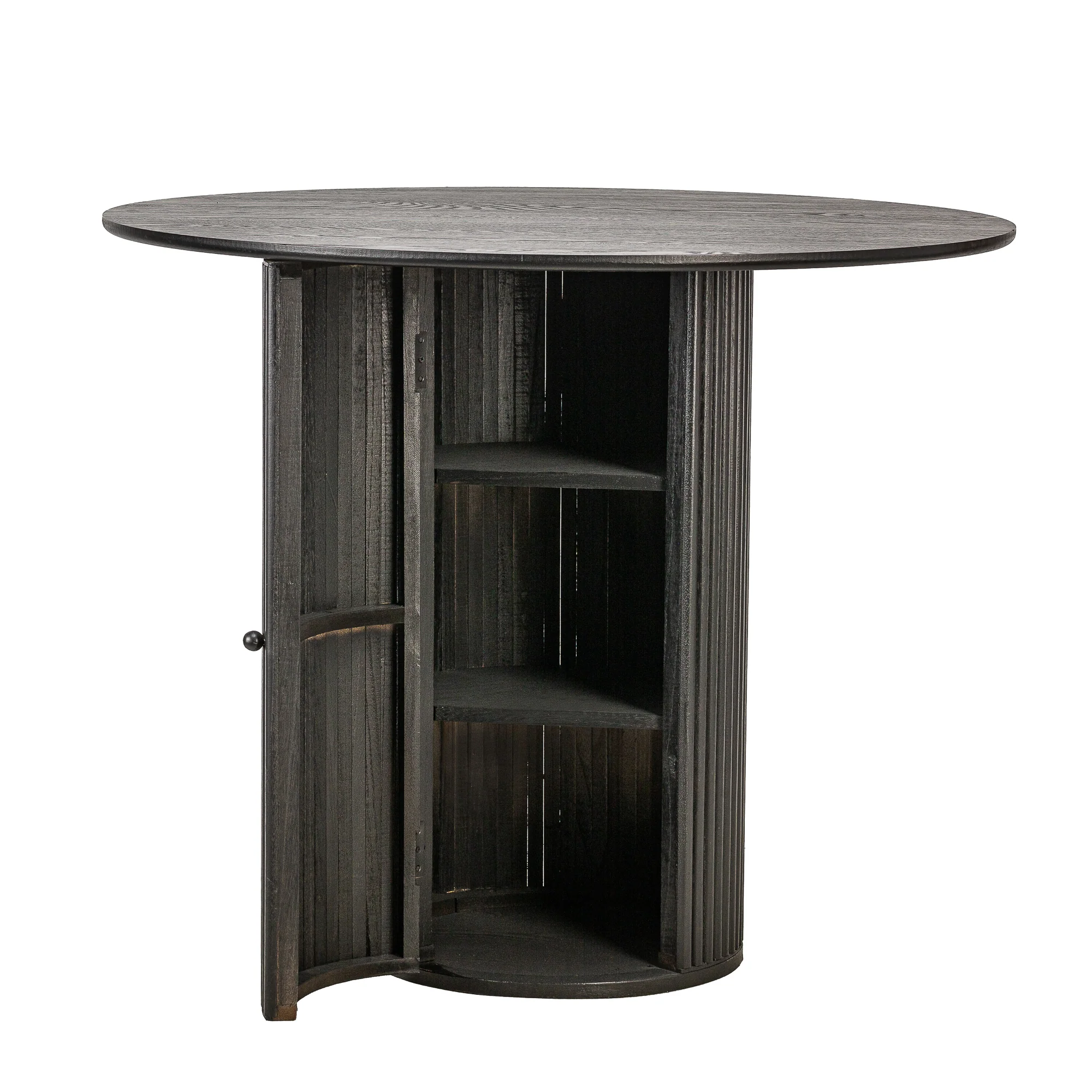 HAVANA - Table a manger ronde 4 personnes en pin massif noir D90 - Image 8