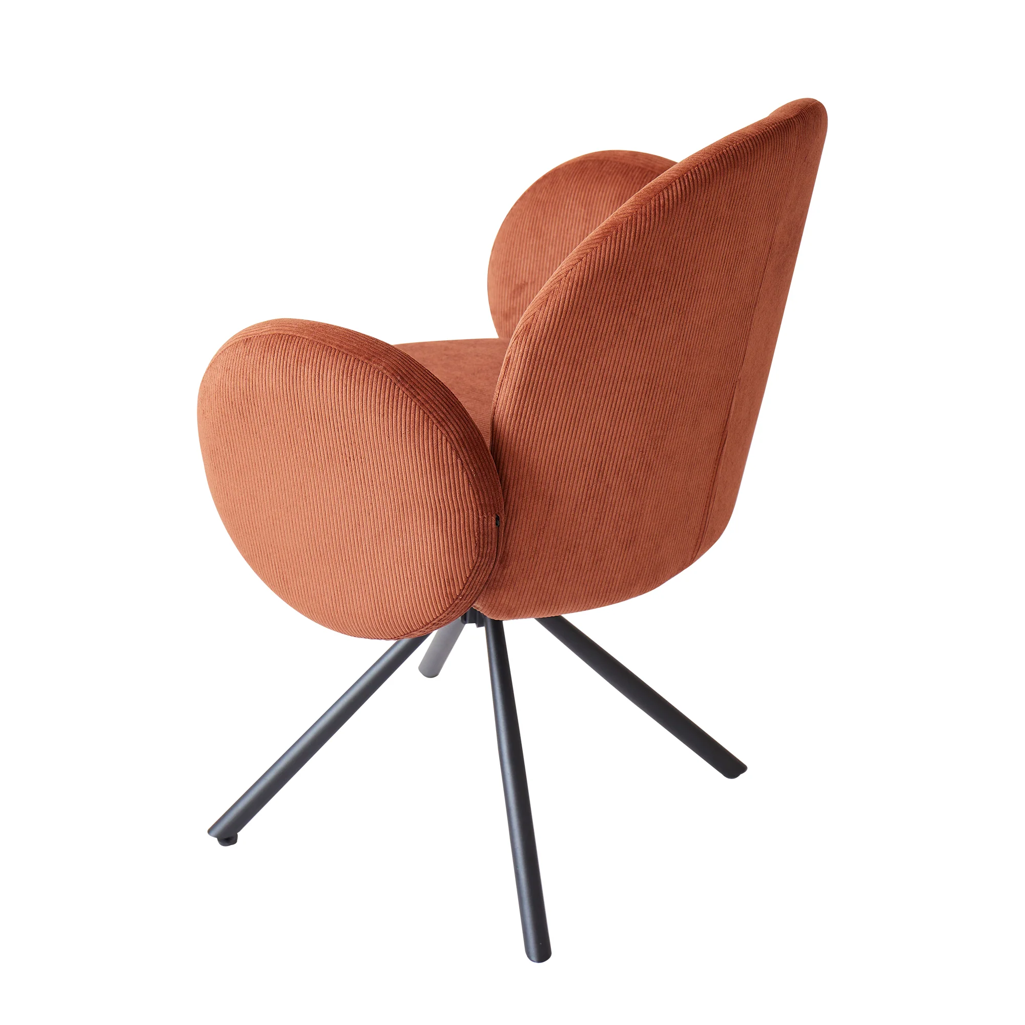HELSINKI - Lot de 2 chaises swivel rotatives en velours côtelé terracotta - Image 8