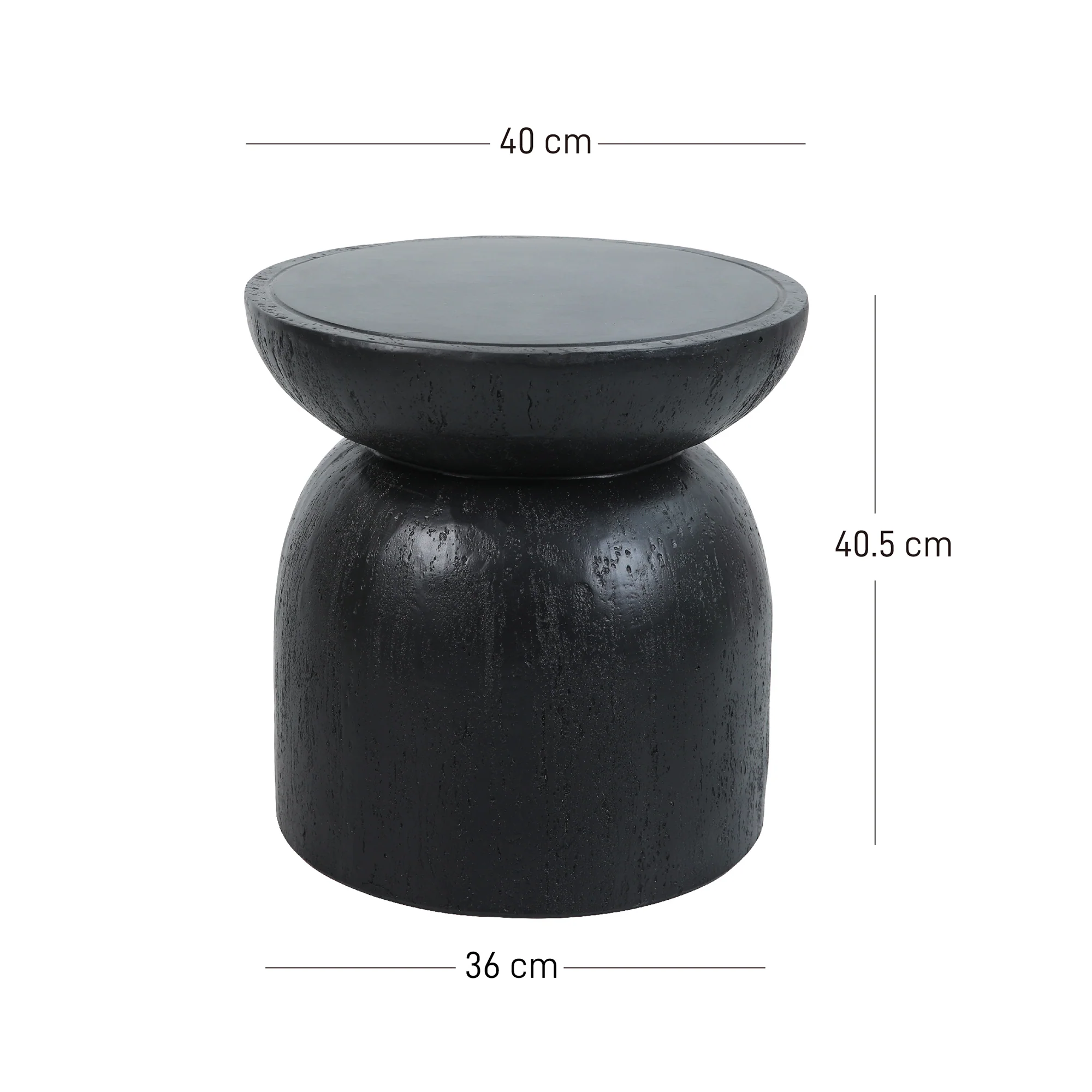 HJORRING - Table d'appoint bout de canapé intérieur extérieur en magnesite noir - Image 5