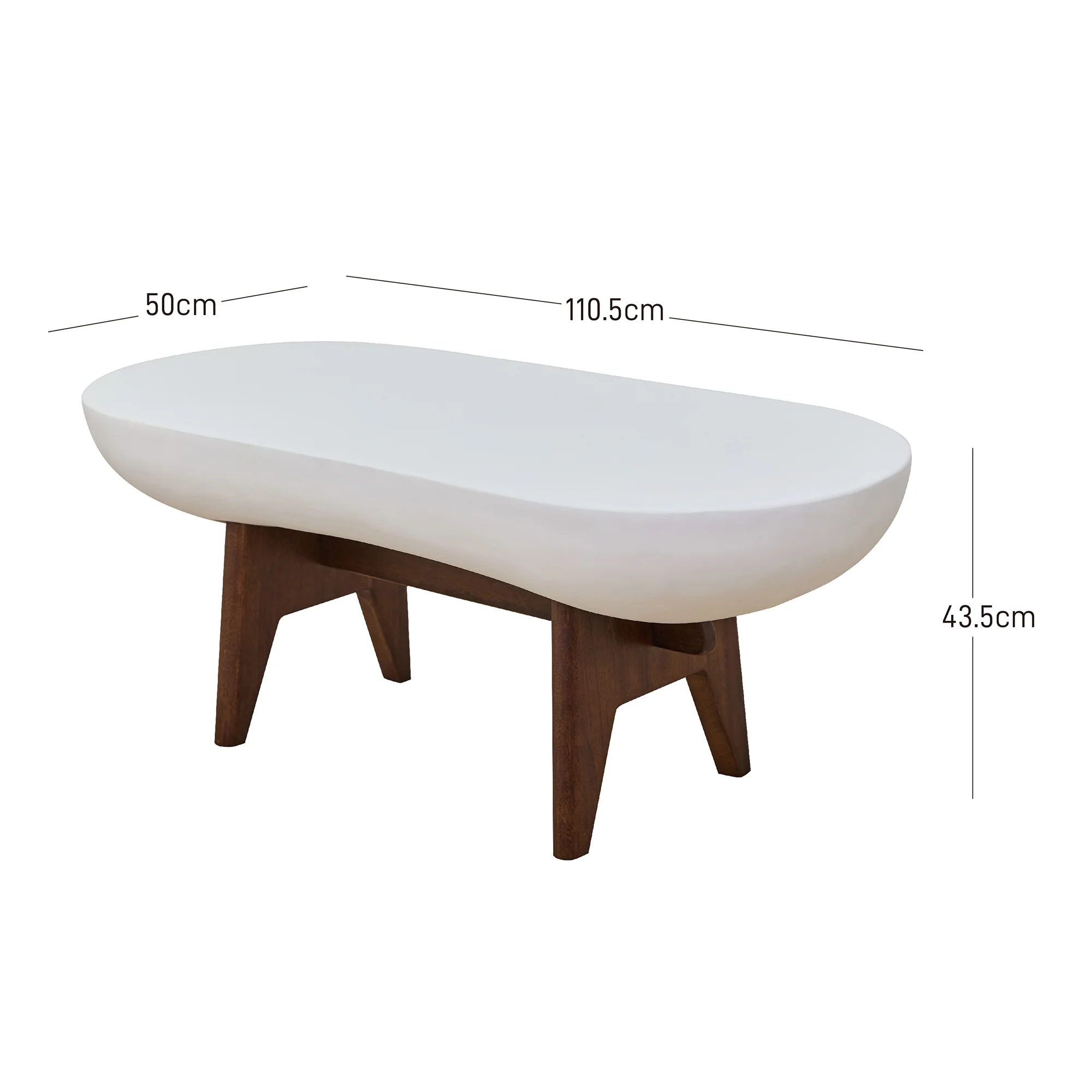 IRUNA - Table basse indoor outdoor en bois et magnésite blanc - Image 4