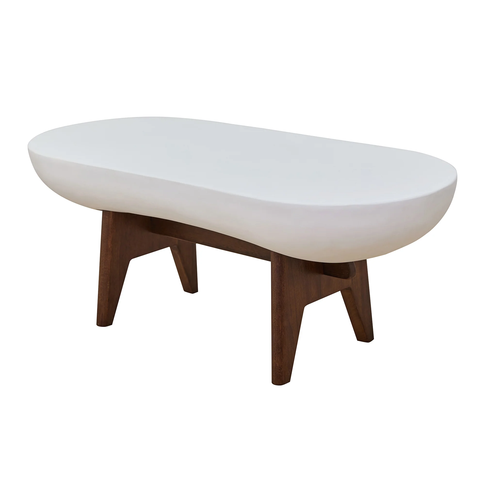 IRUNA - Table basse indoor outdoor en bois et magnésite blanc - Image 8