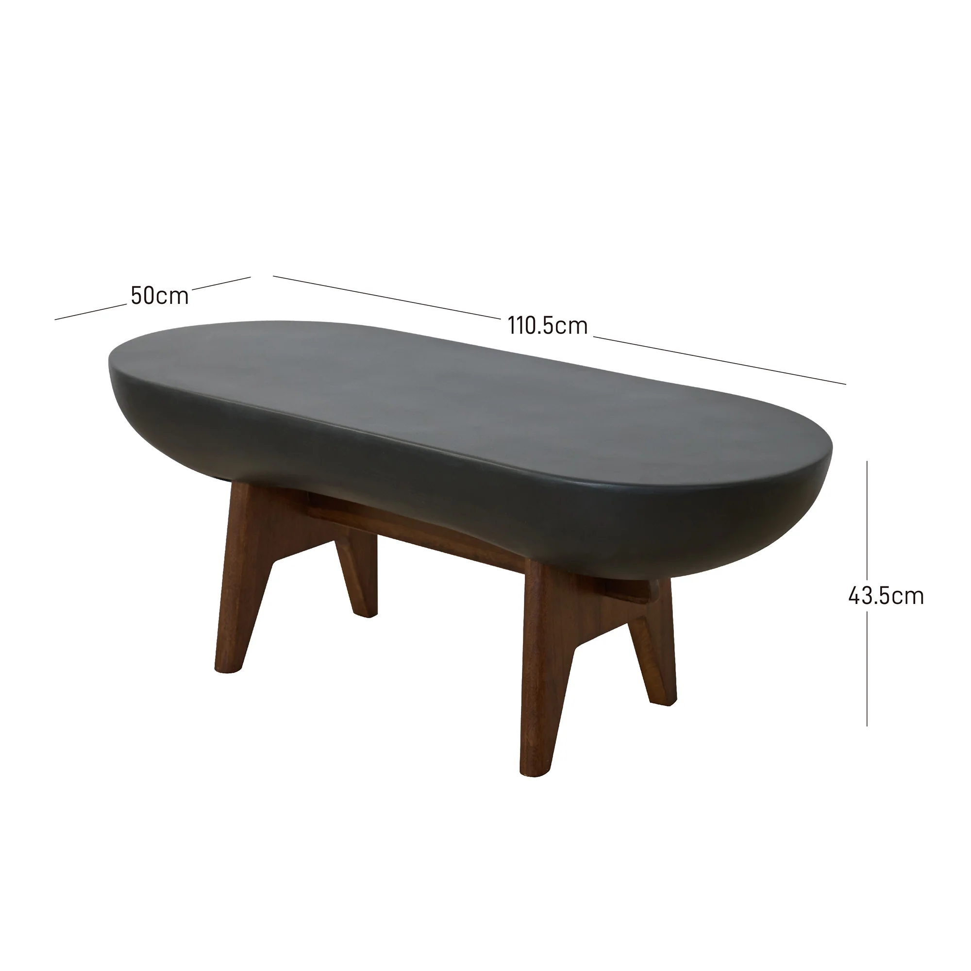 IRUNA - Table basse indoor outdoor en magnésite noir - Image 4